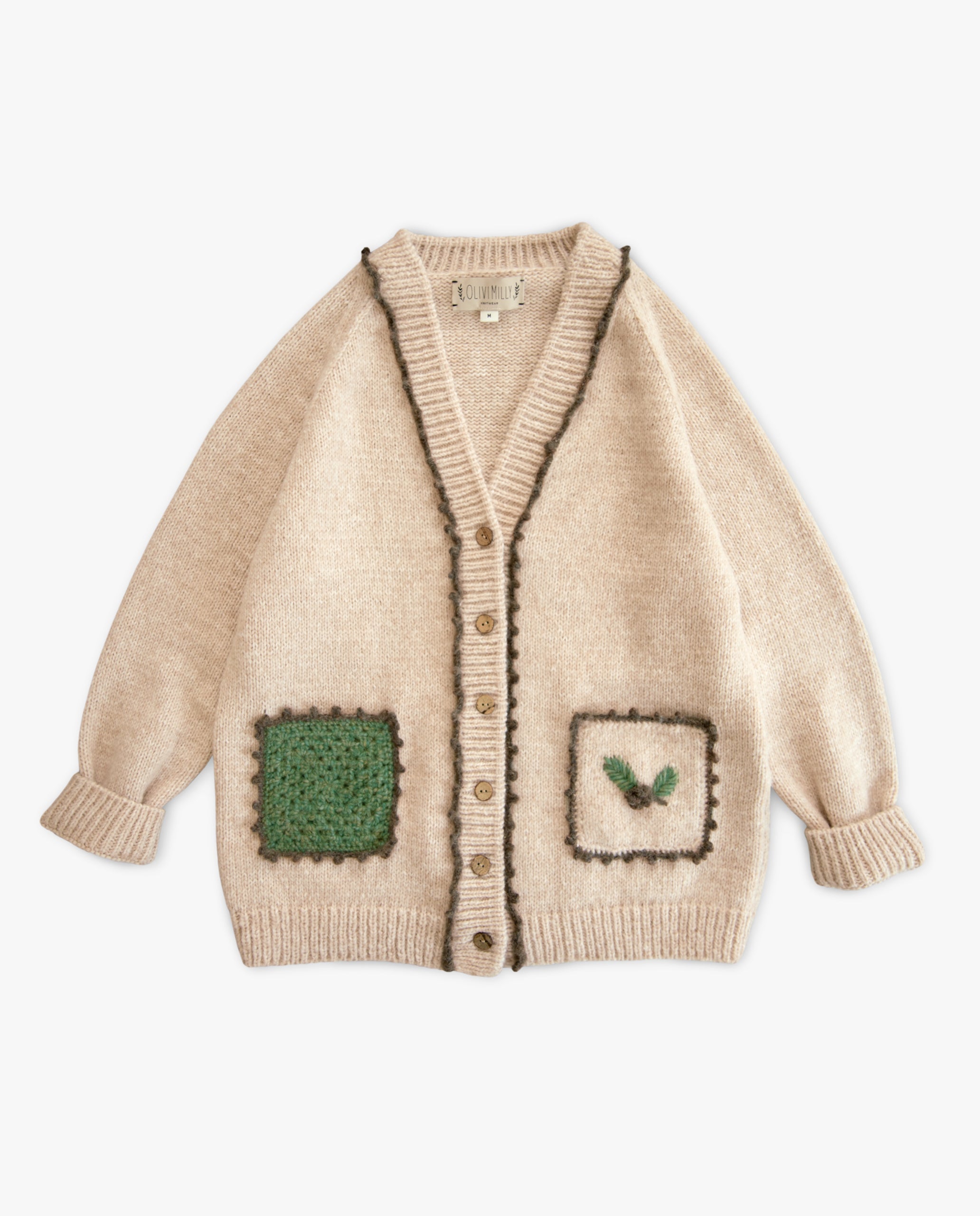 Adult Spruce cardigan with poсkets | Wheat
