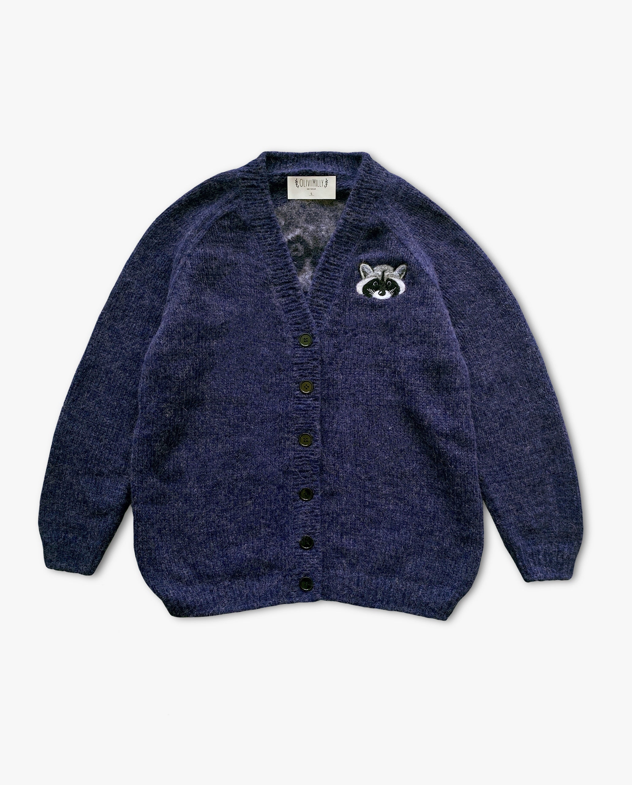 Adult Raccoon cardigan | Dark blue