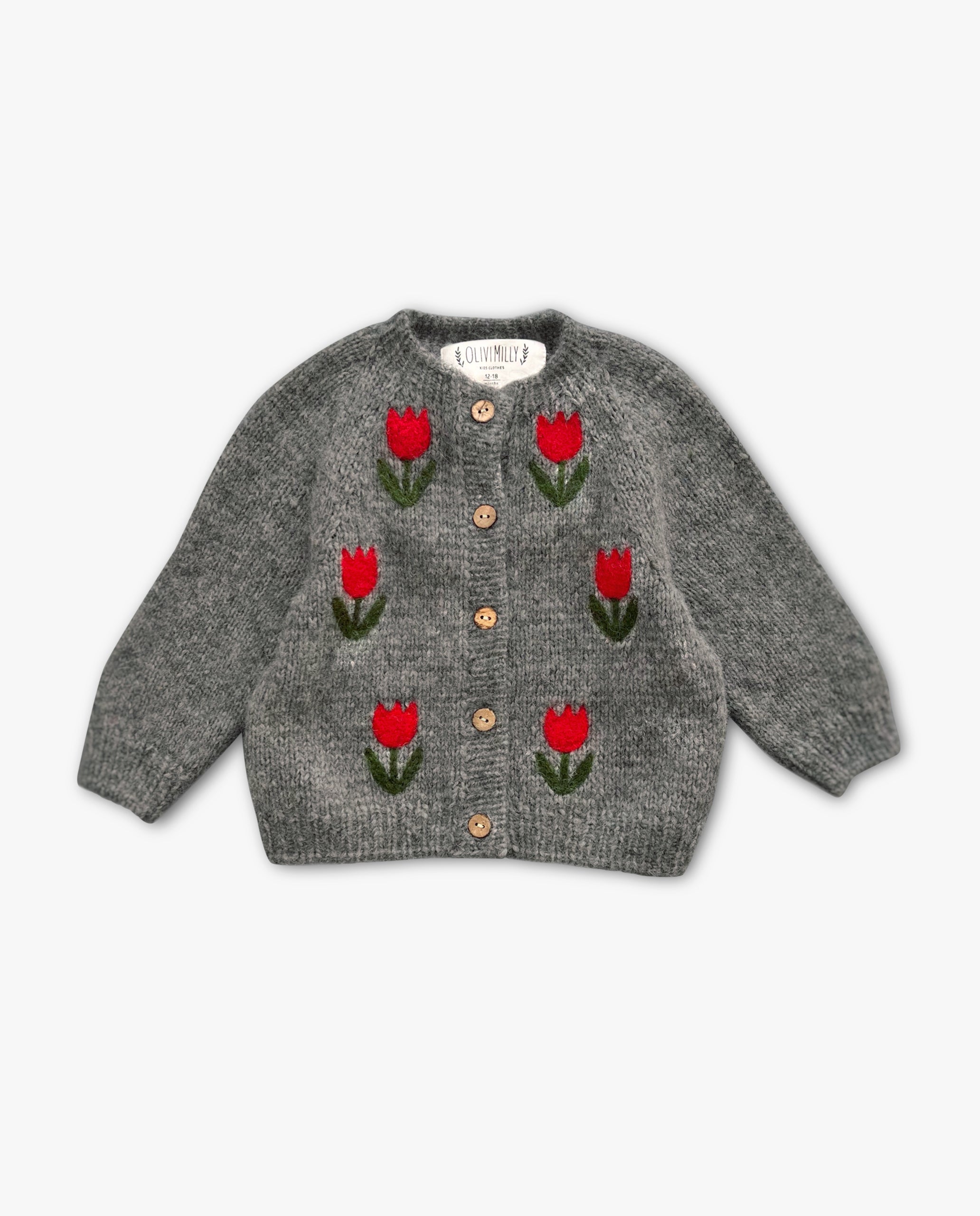 Tulips Cardigan | Dark Grey