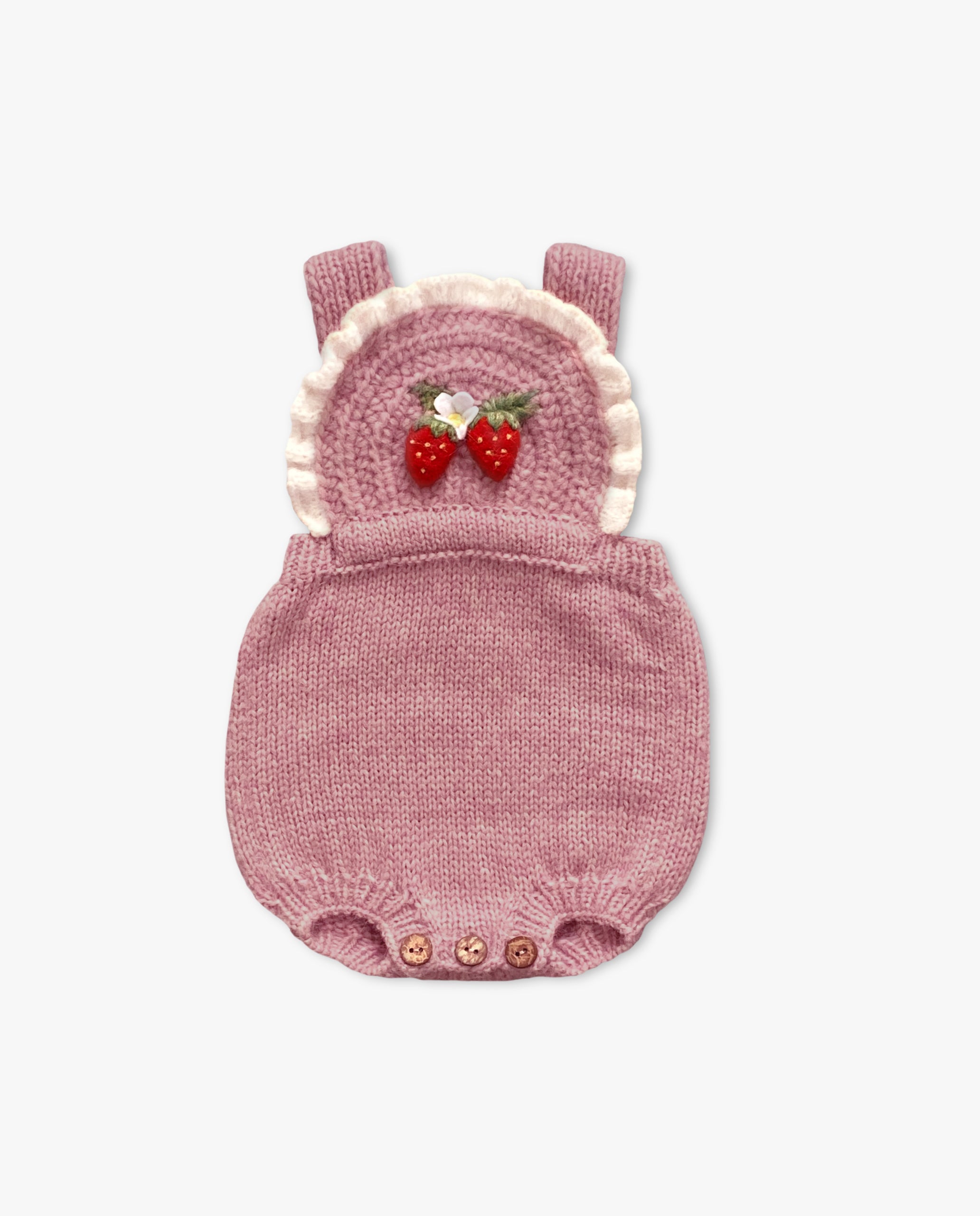 Strawberries Romper | Powder Pink