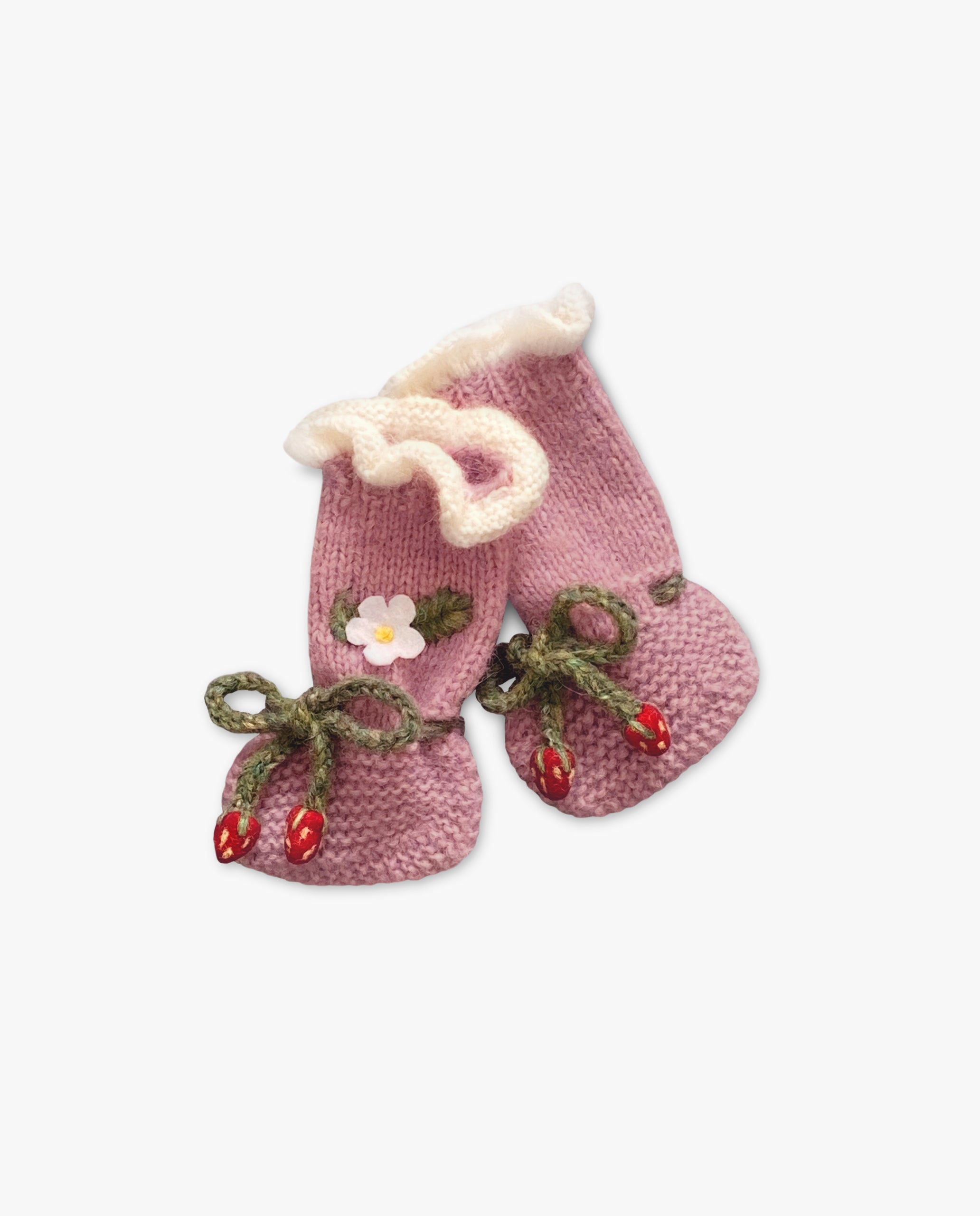 Strawberries Booties | Powder Pink