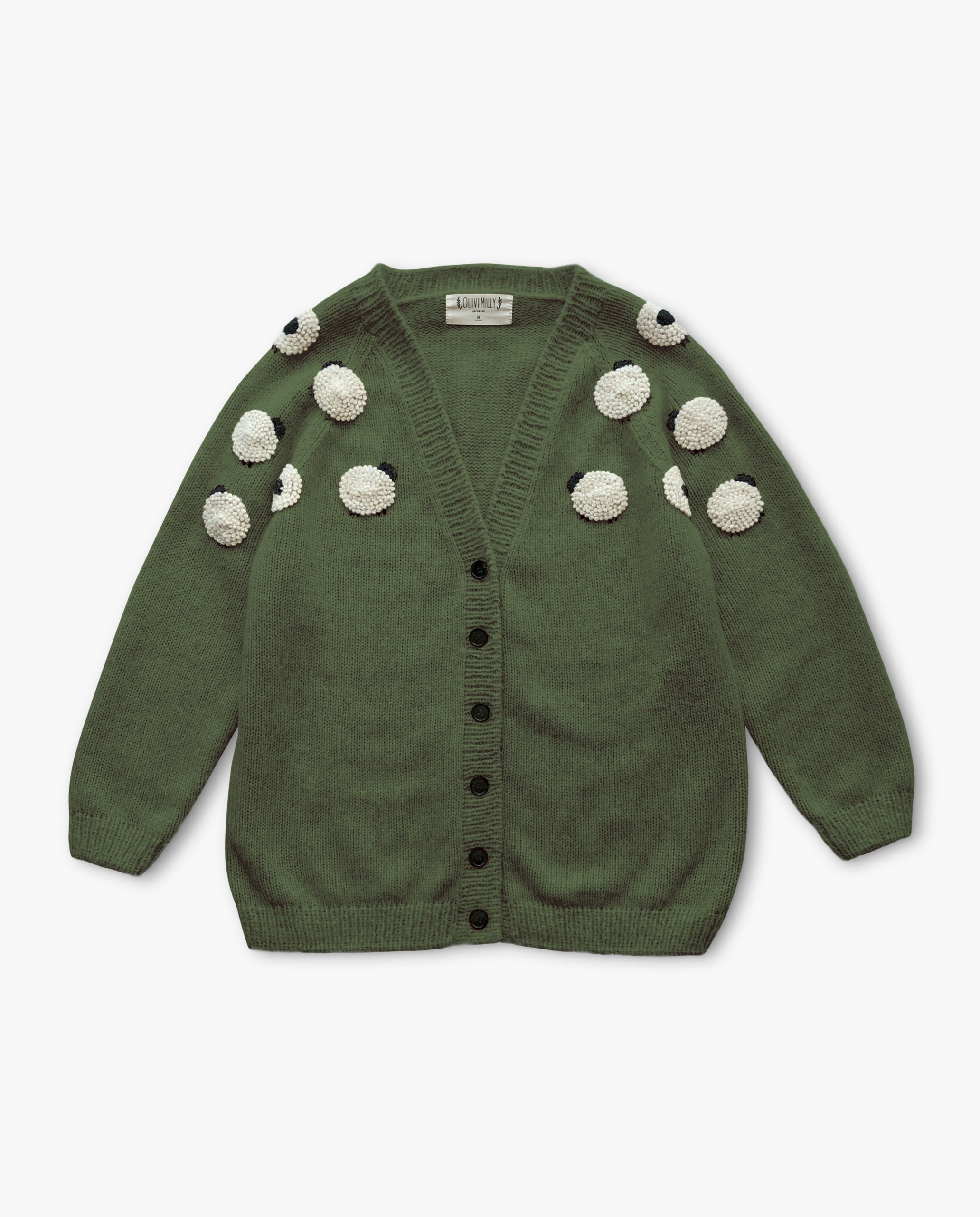 Adult Sheeps cardigan | Moss Green