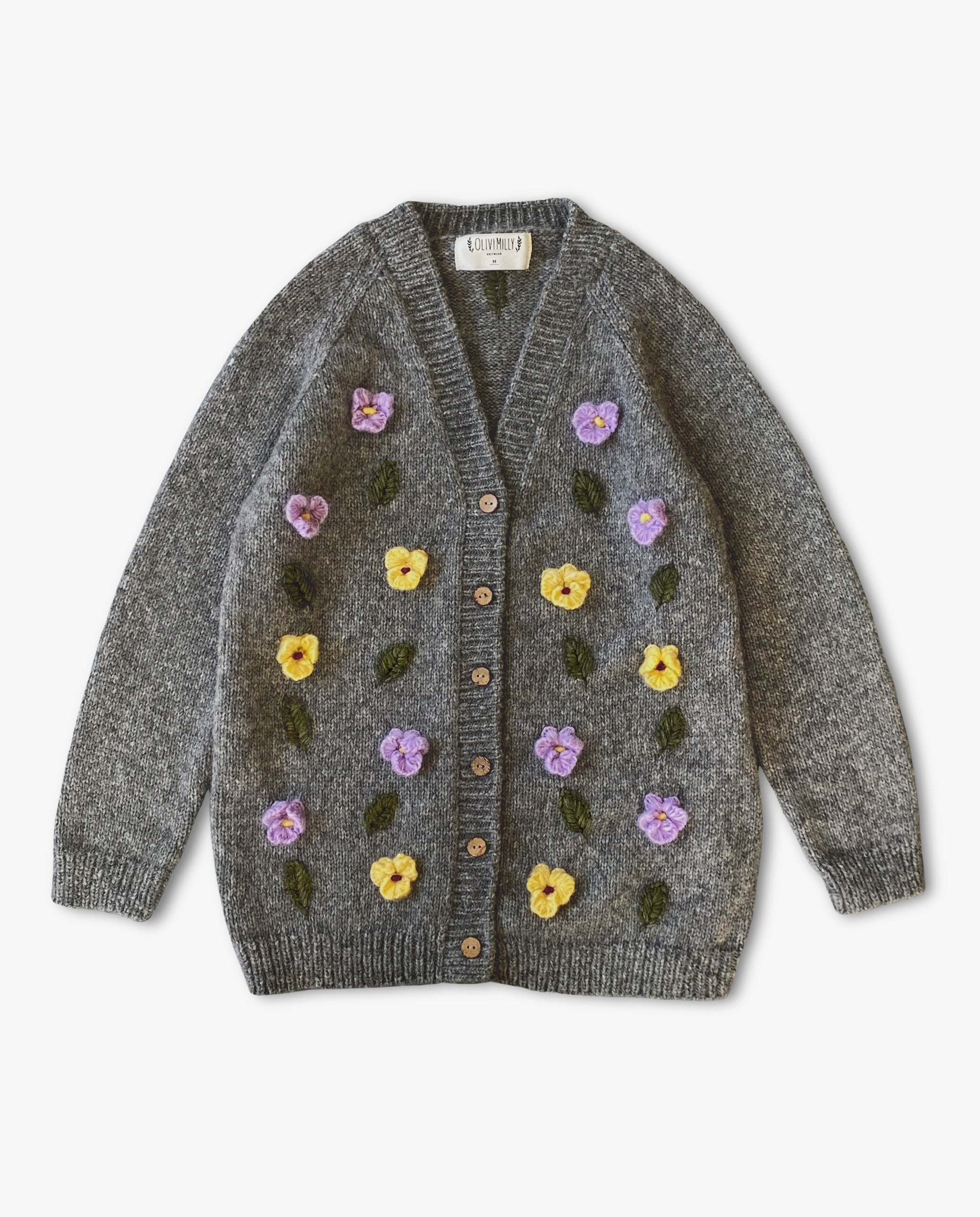 Adult Violets cardigan |dark grey| in stock (size M)