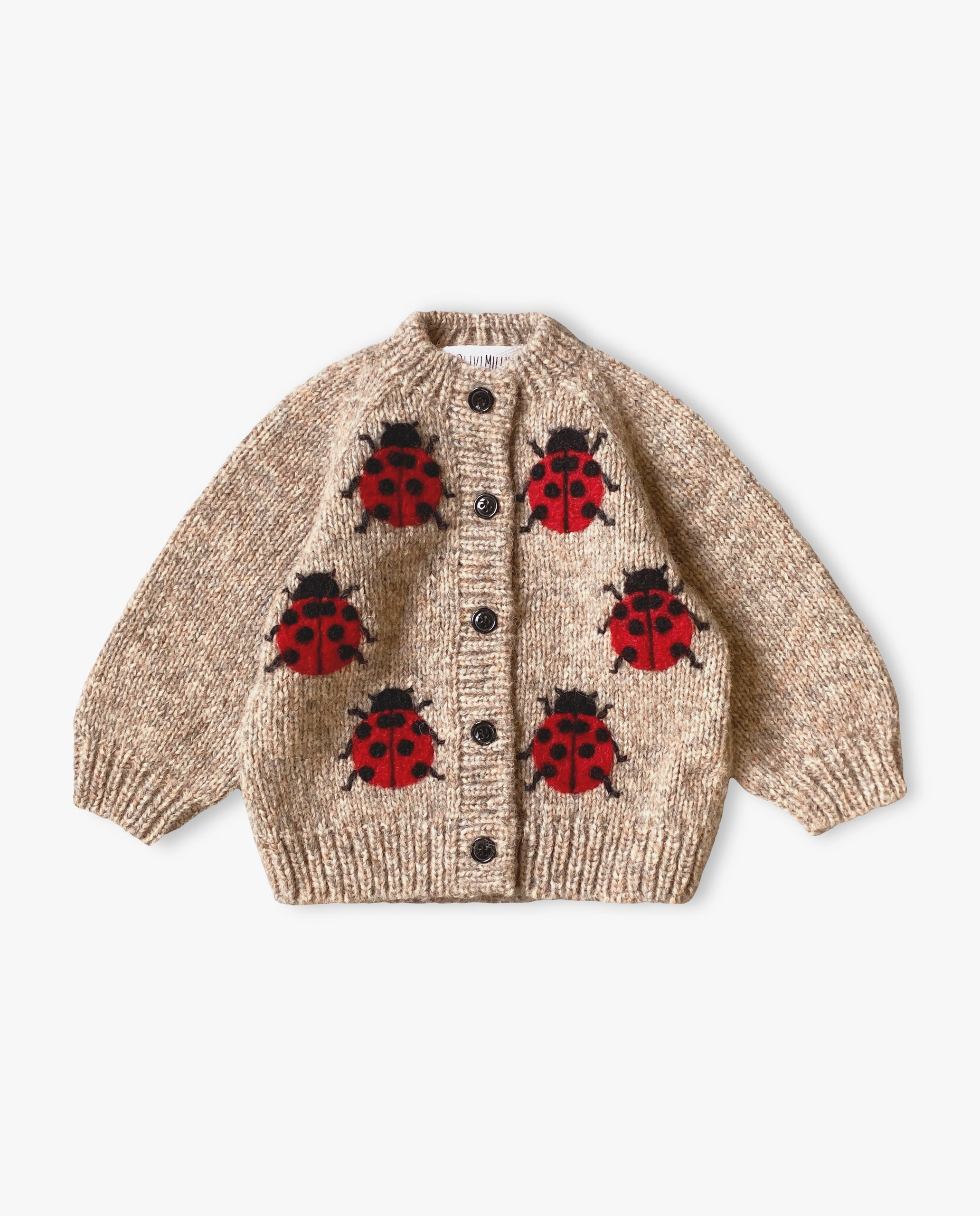Ladybug cardigan | Beigebrown