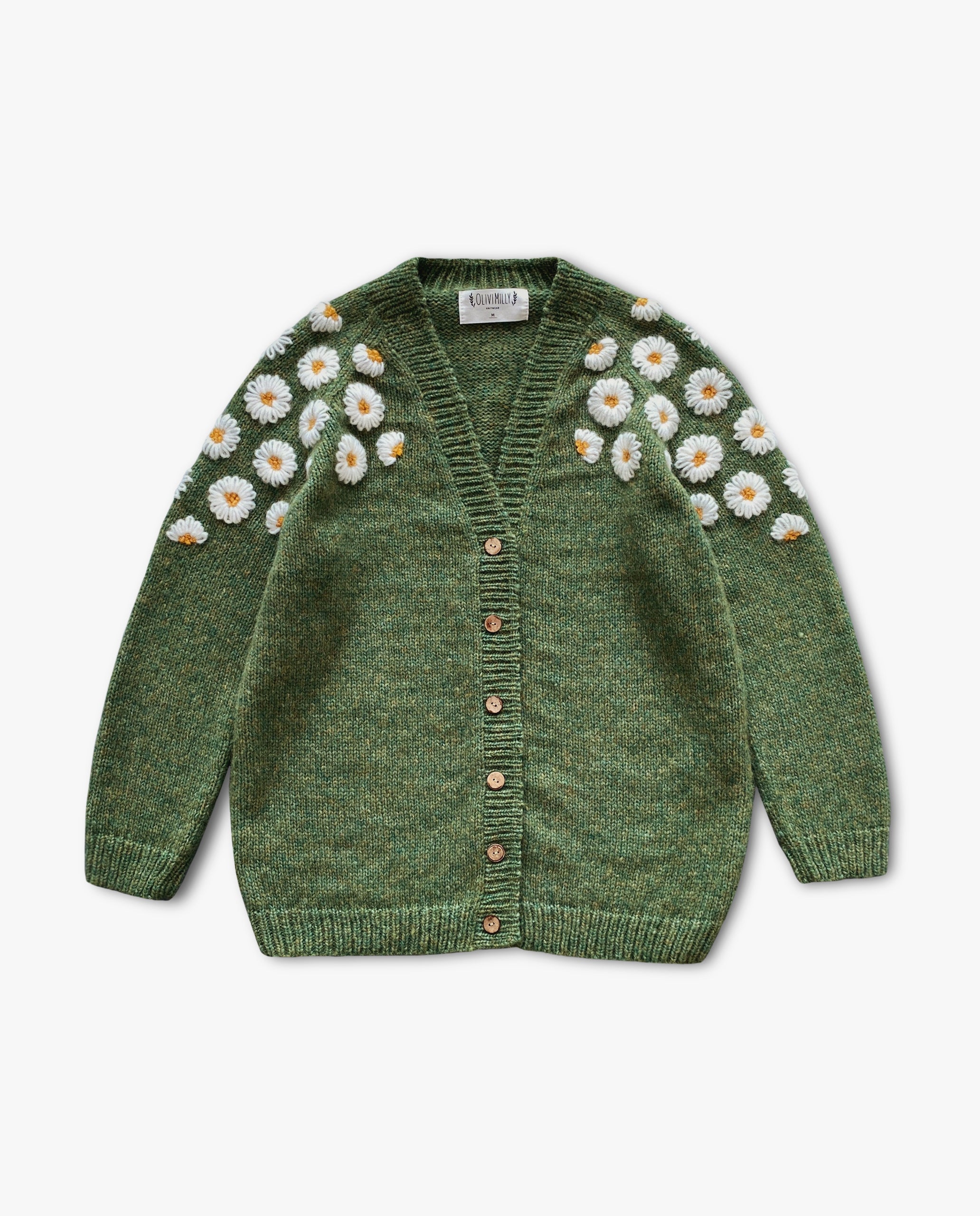 Adult Chamomile cardigan | Moss Green