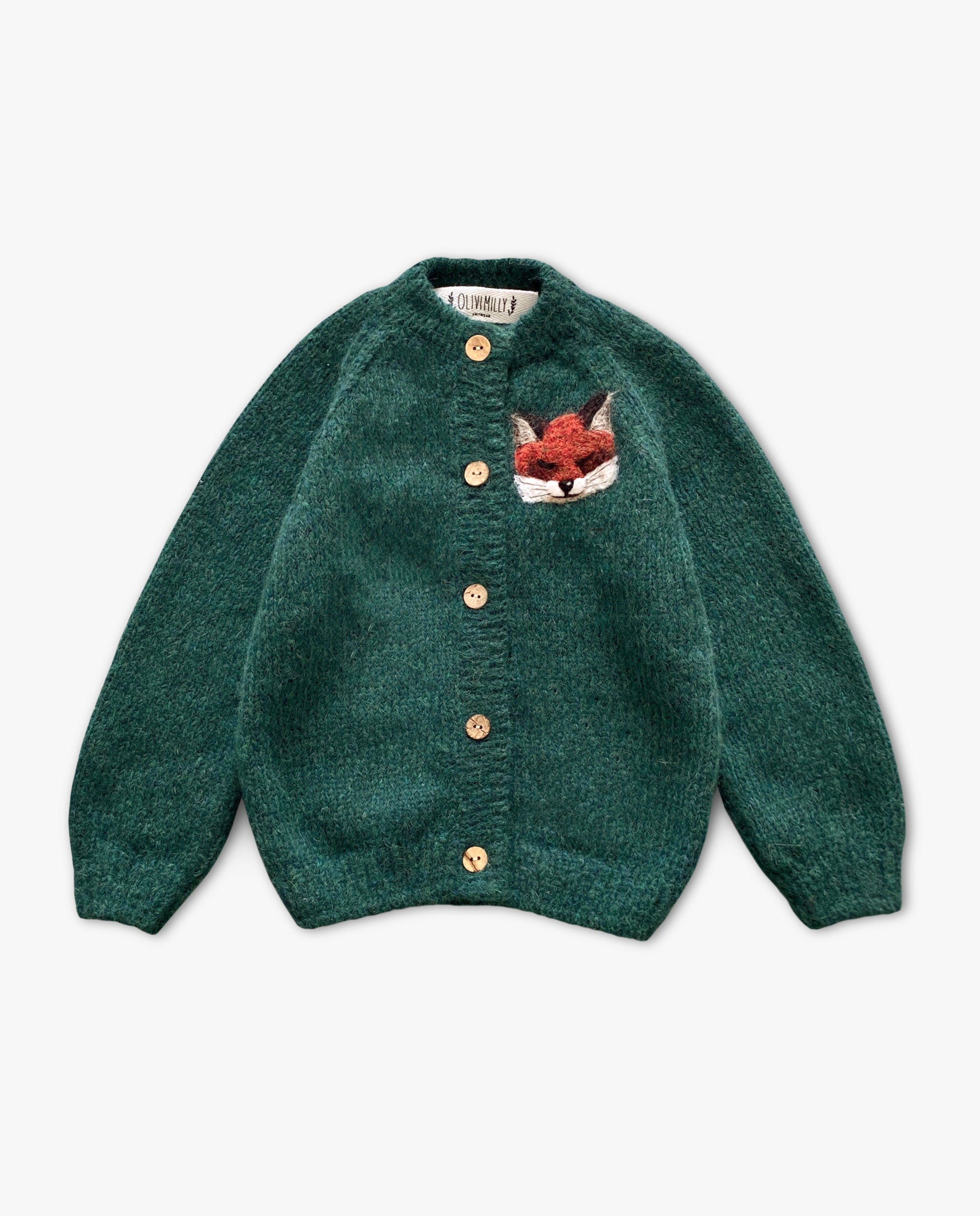 Fox cardigan | Emerald
