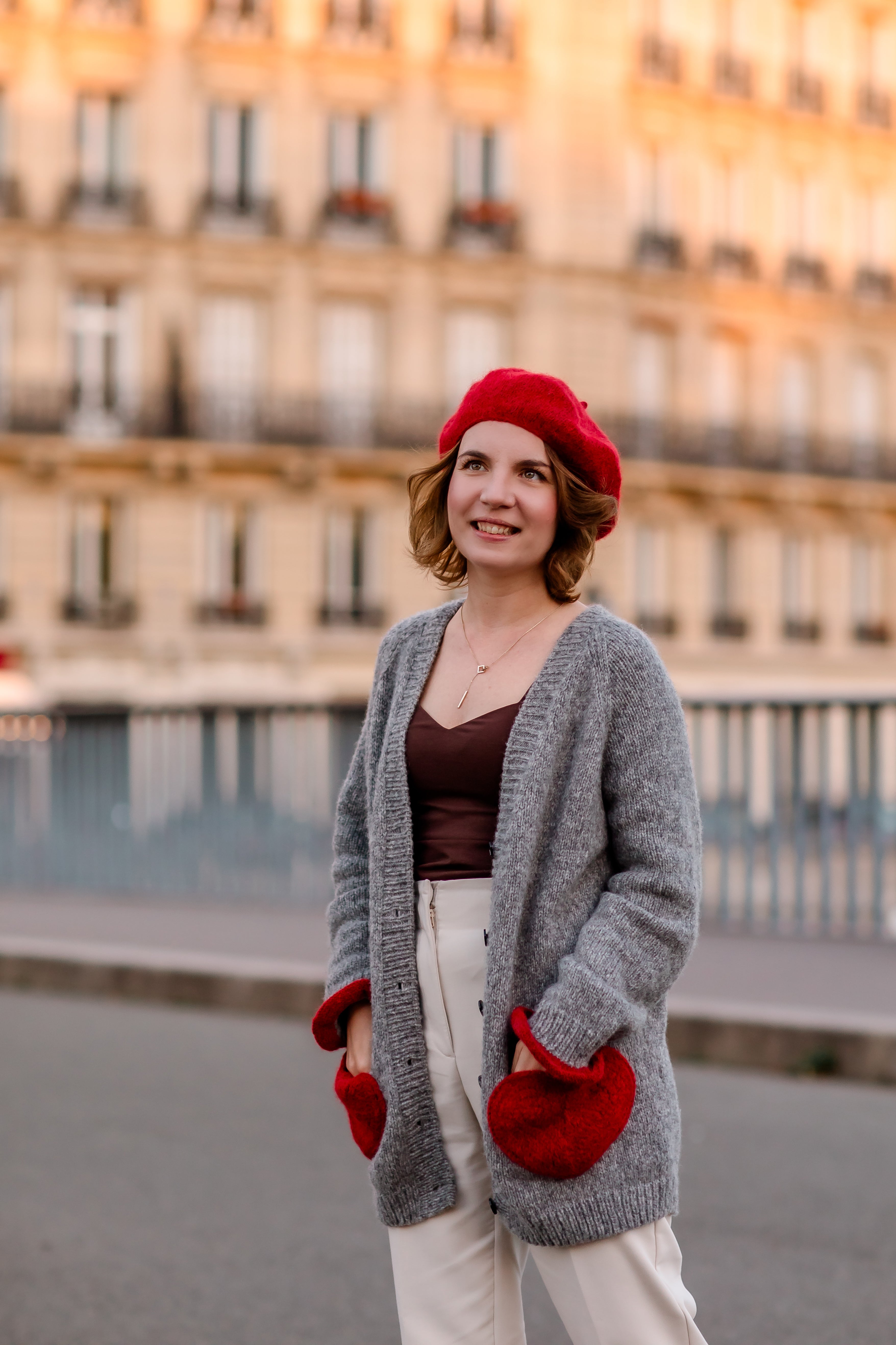 Adult Sweet Heart cardigan | Red