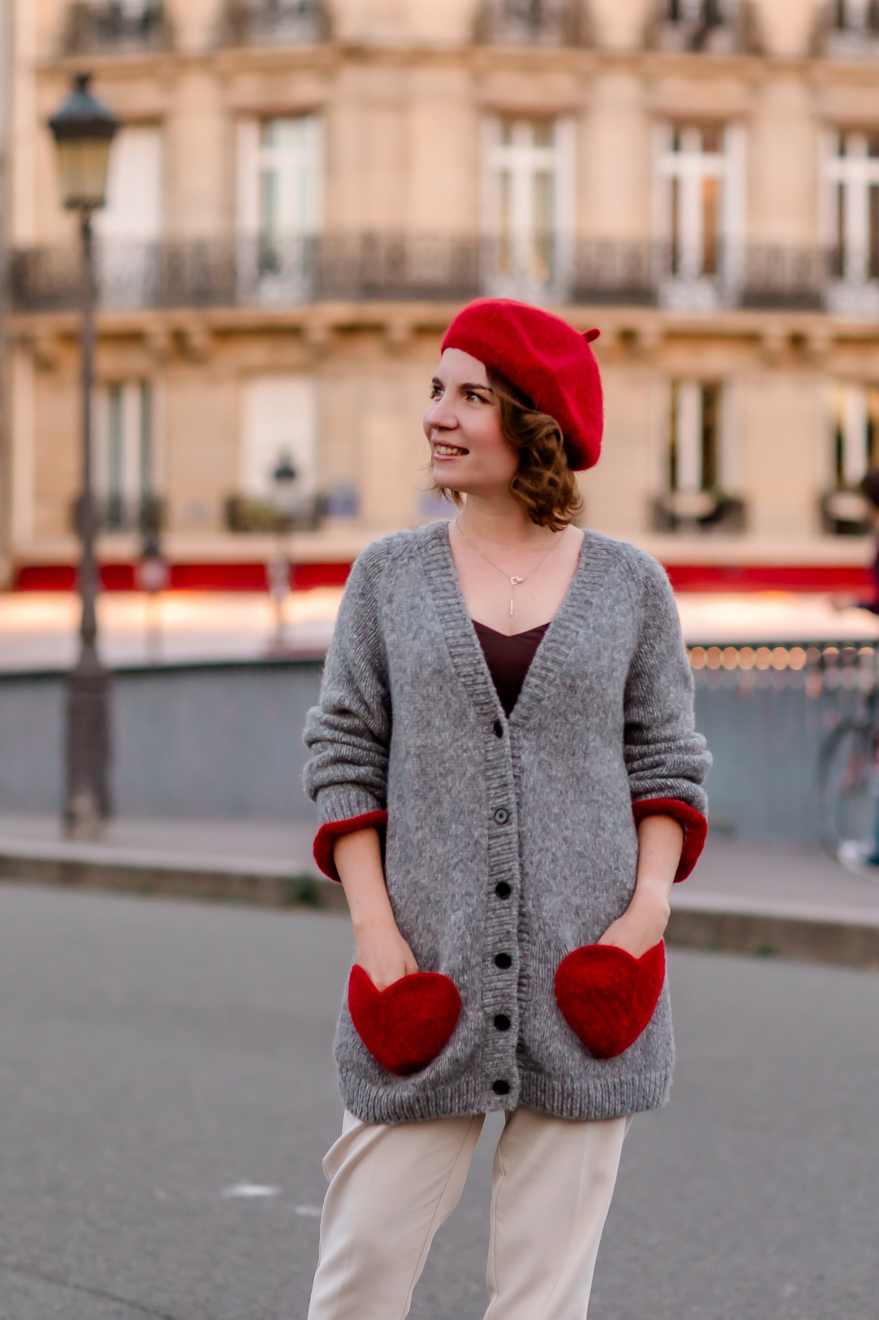 Adult Sweet Heart cardigan | Red