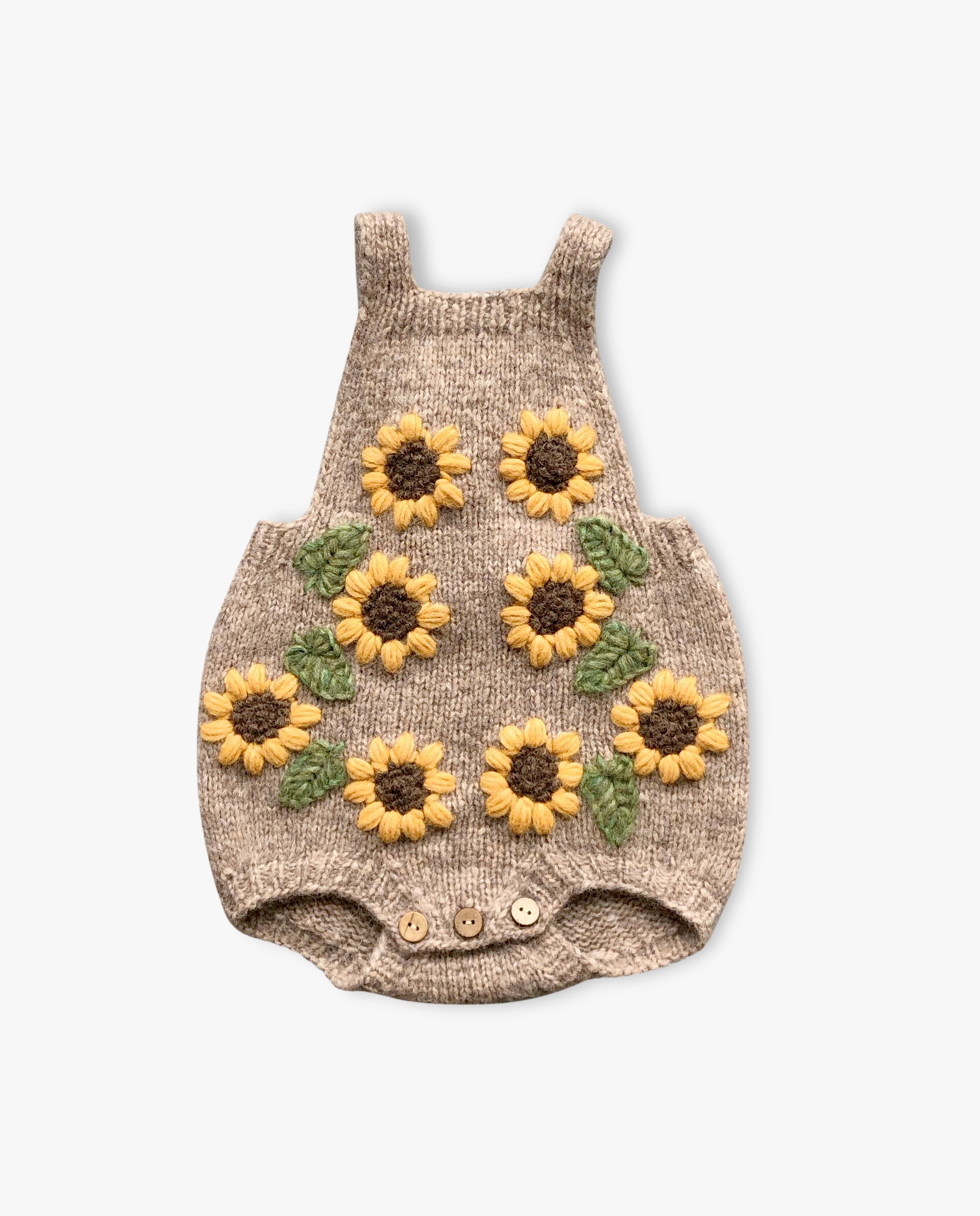 Sunflowers romper | Beigebrown