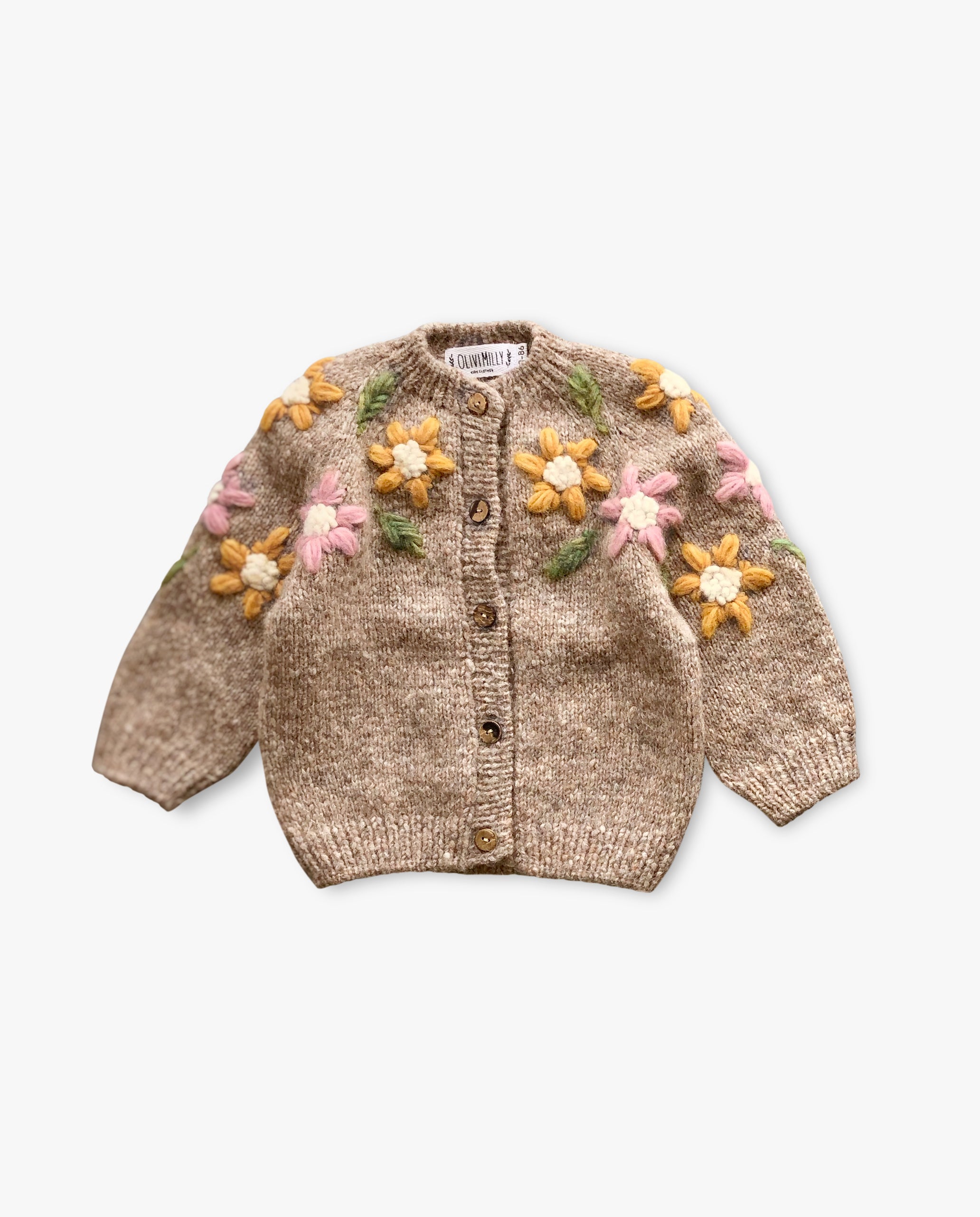 Flower Rain cardigan | Beigebrown
