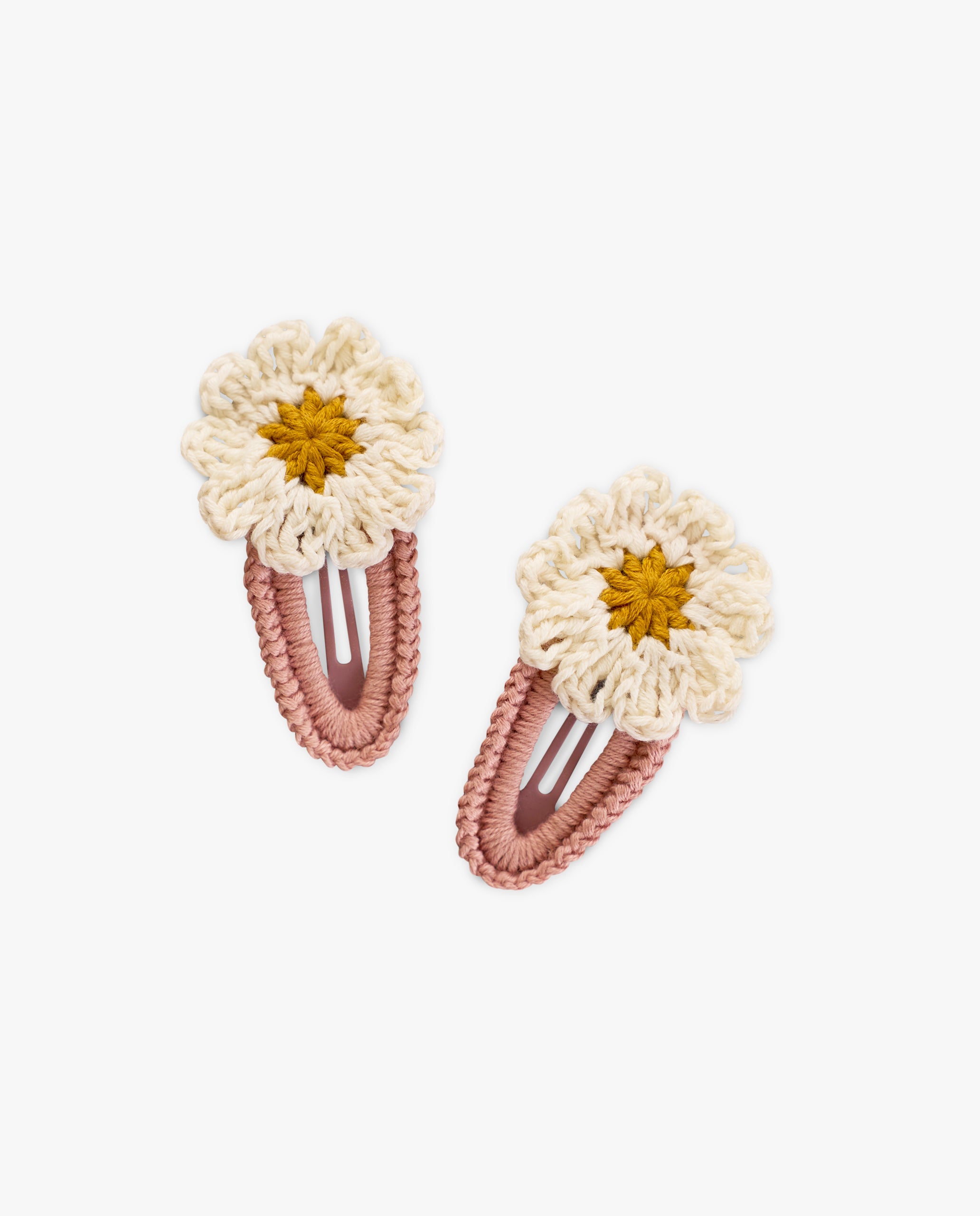 Daisy Hair Clips | Powder Pink | In Stock