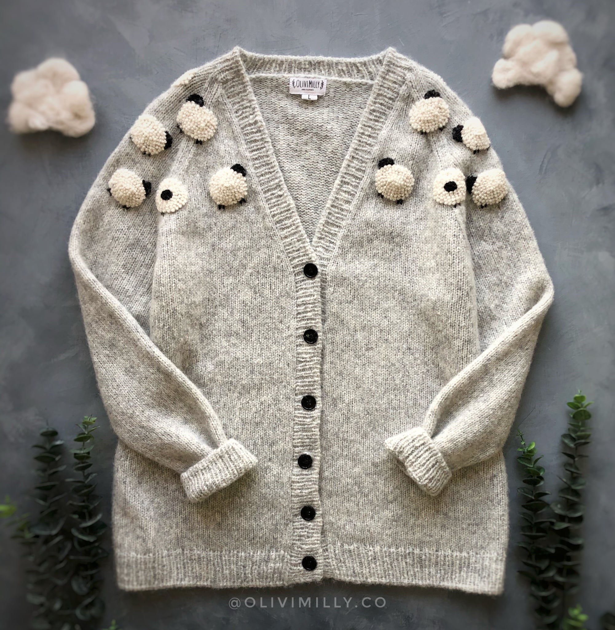 Adult Sheeps cardigan | Light grey