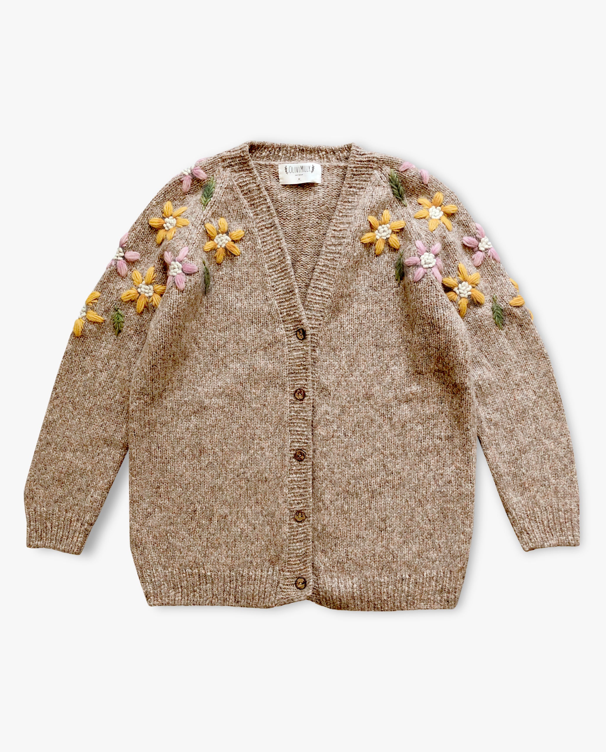 Adult Flower Rain cardigan |beigebrown| in stock (size L)