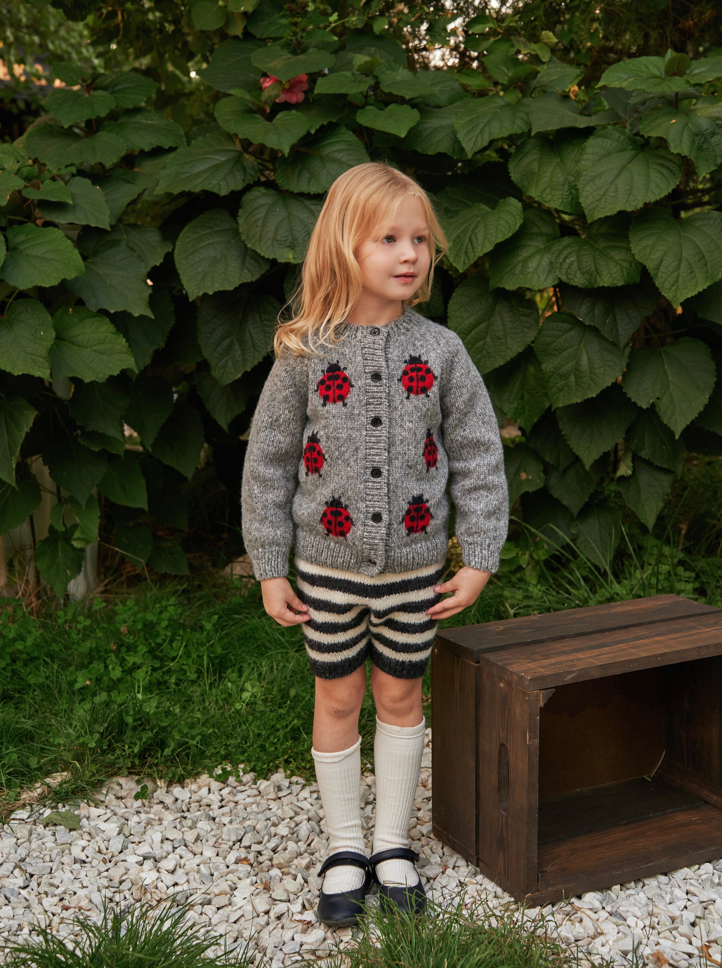 Ladybug cardigan |dark grey| in stock (6-9m)