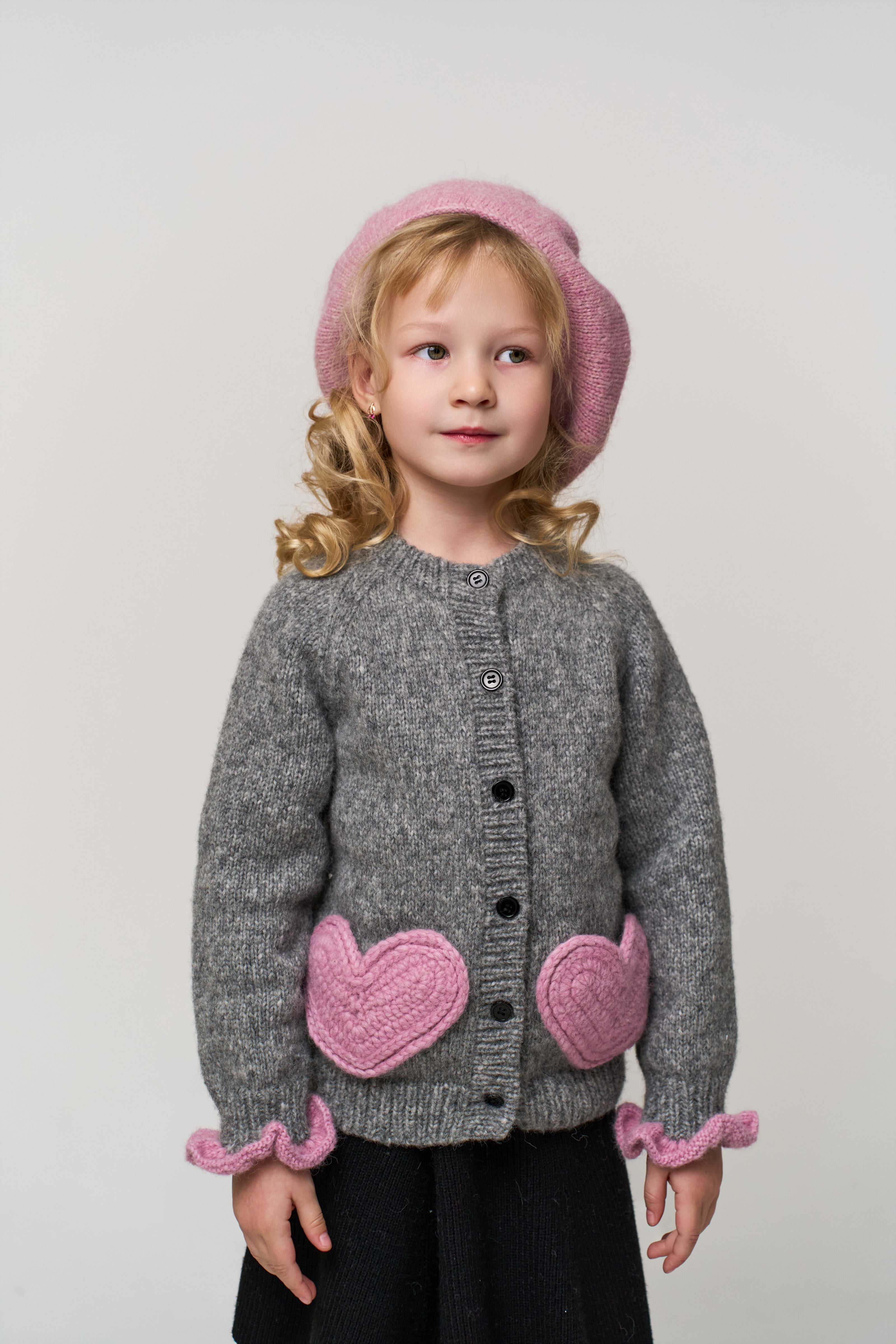 Sweet Heart cardigan | Powder Pink