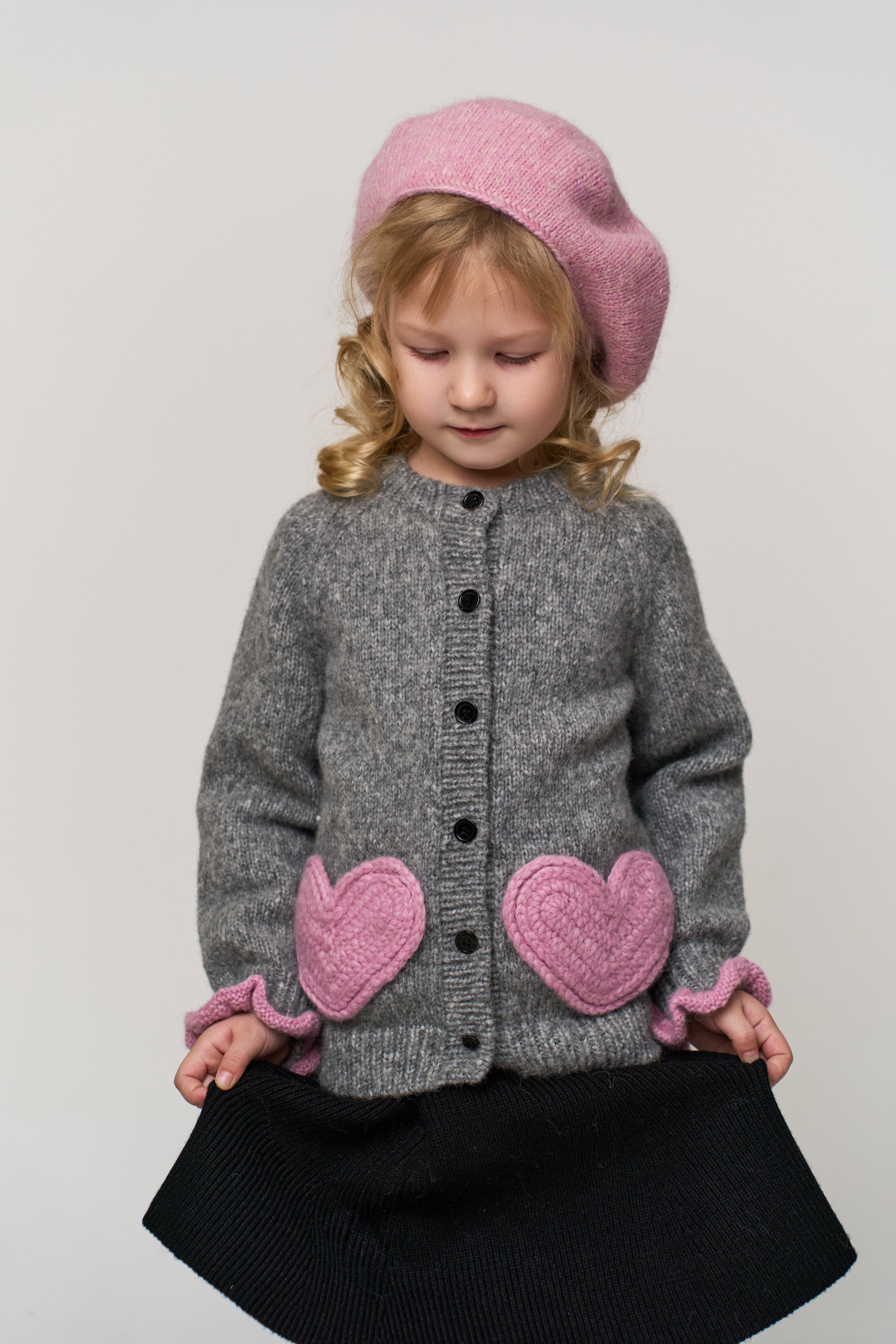 Sweet Heart cardigan | Powder Pink