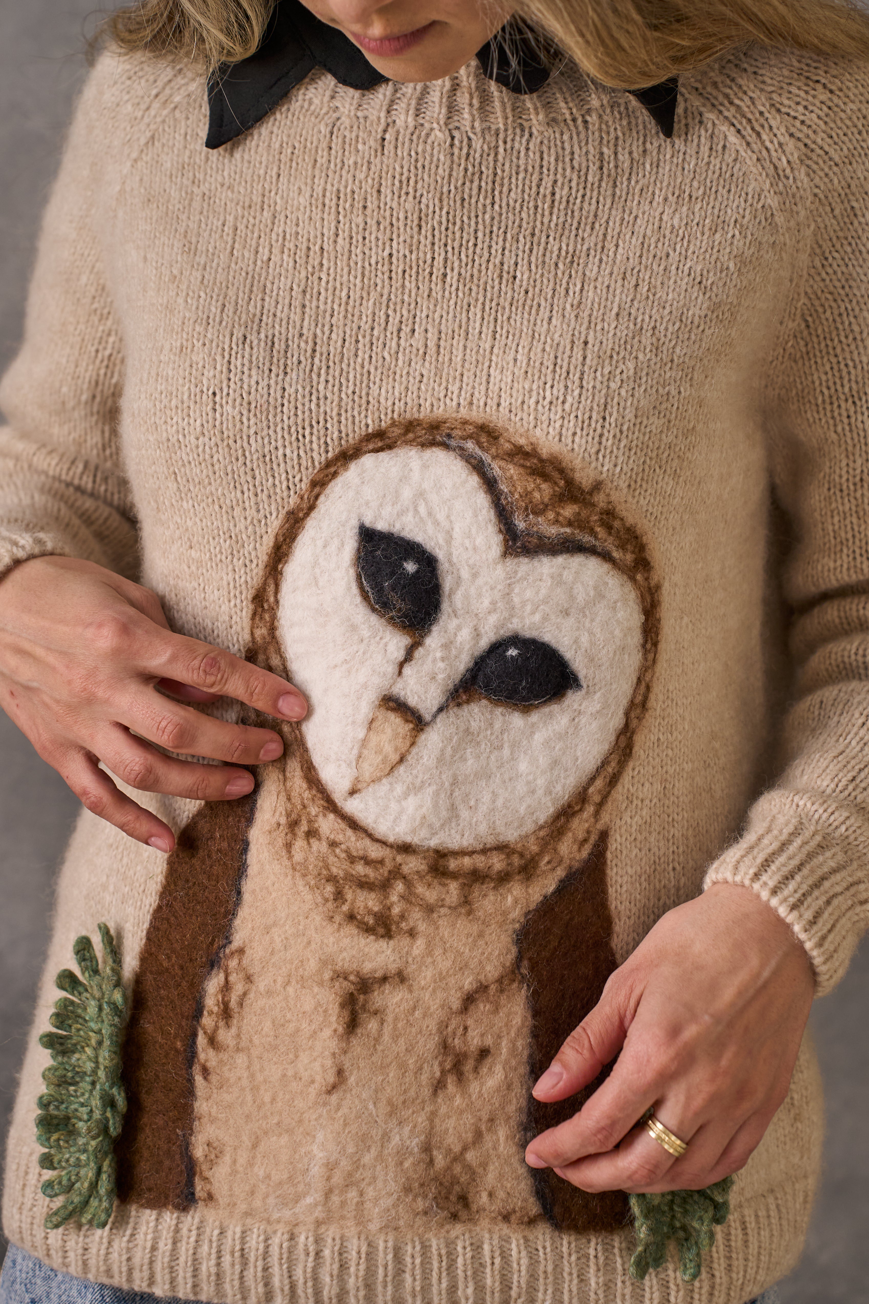 Adult Owl Jumper | Wheat