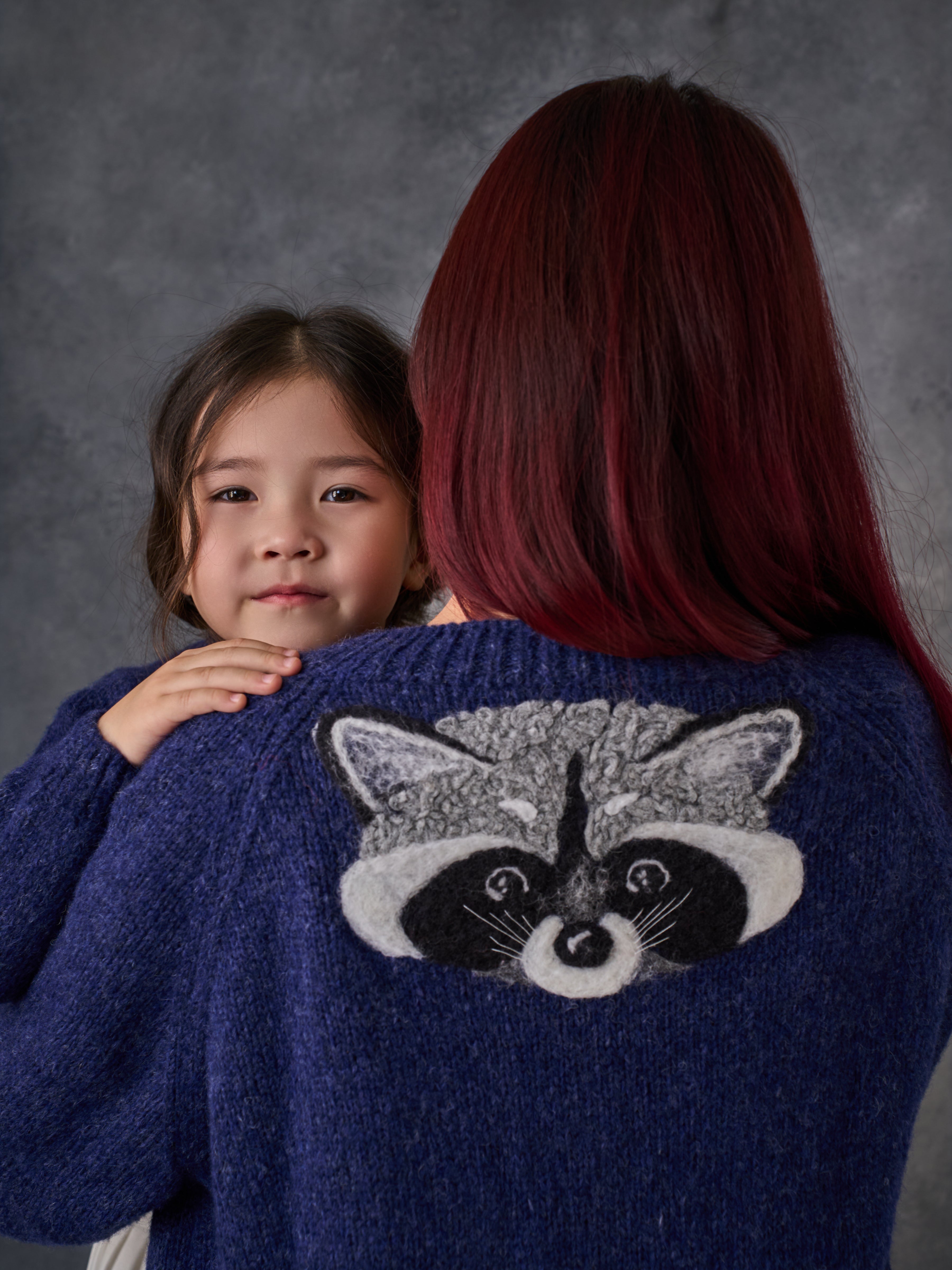 Adult Raccoon cardigan | Dark blue