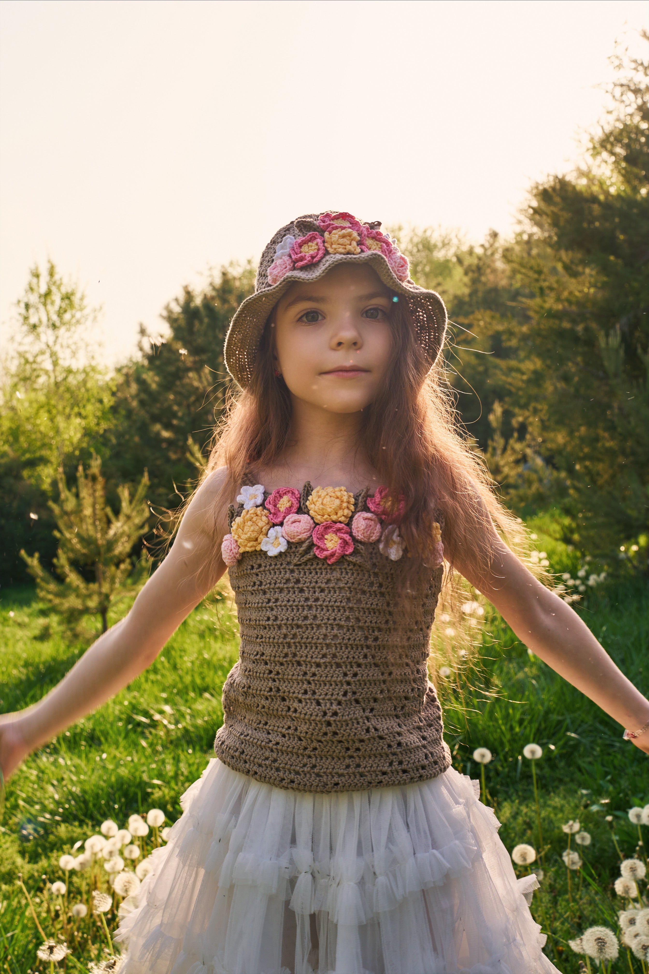 Flowers Hat | olive green