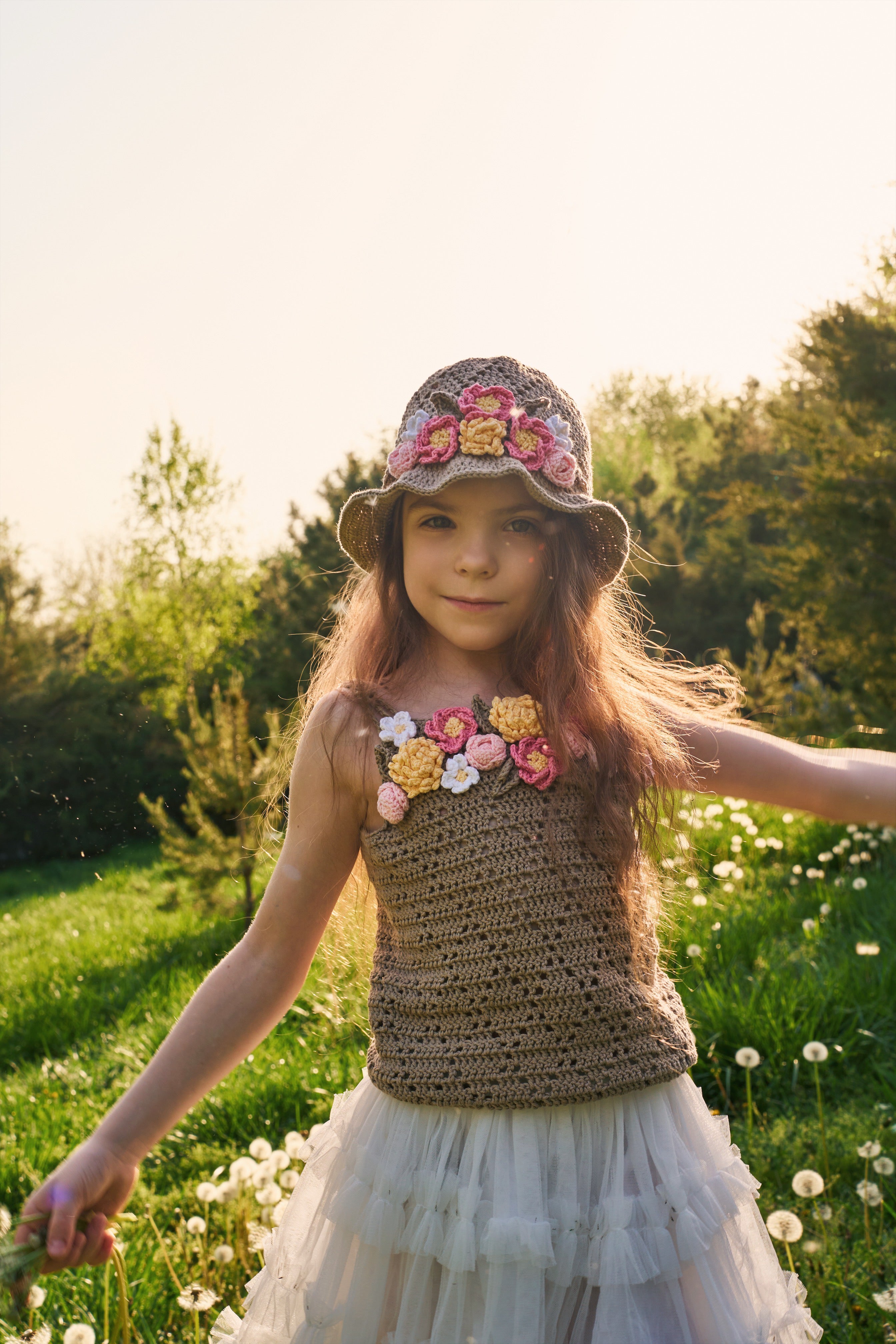 Flowers Hat | olive green