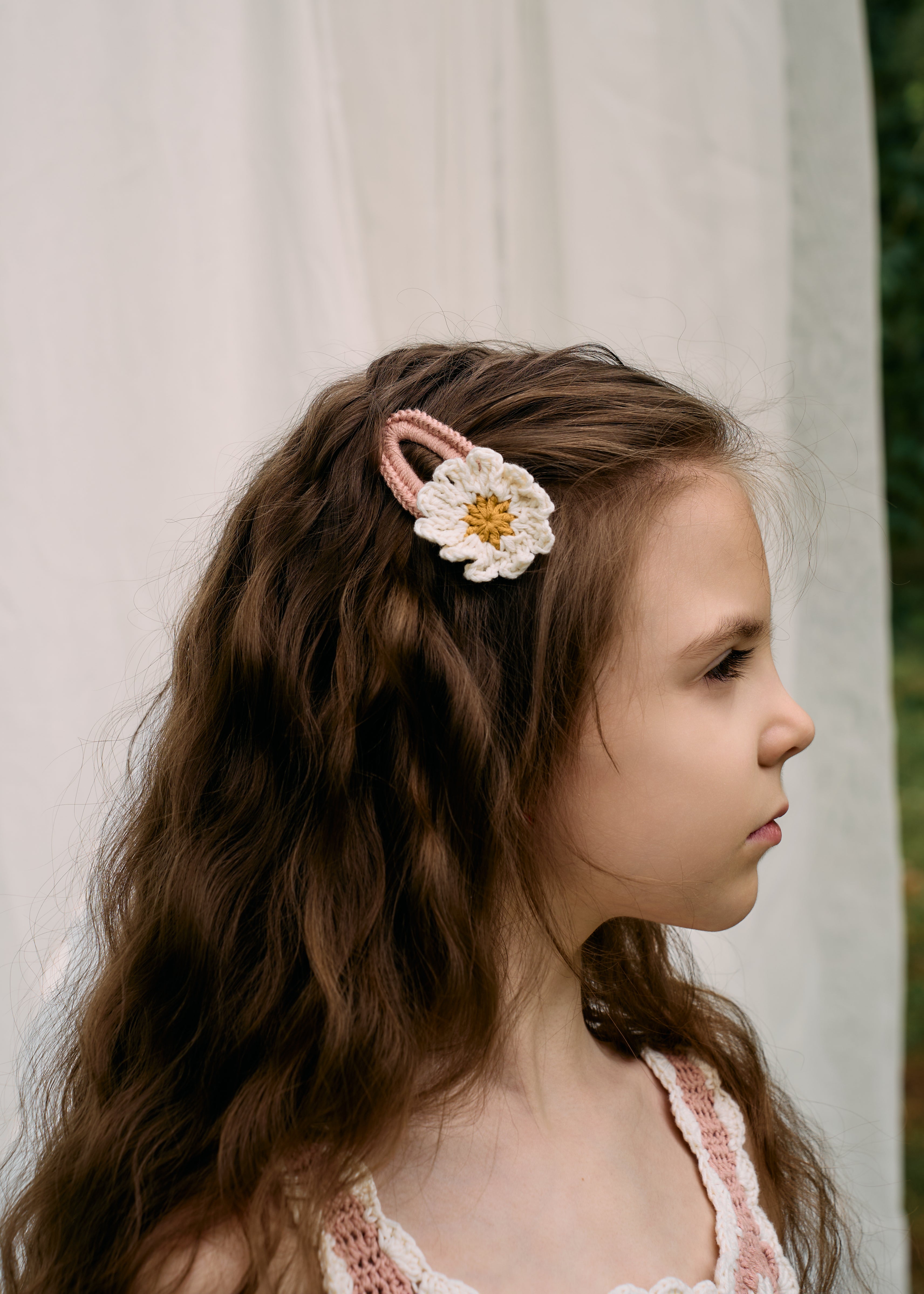 Daisy Hair Clips | Powder Pink | In Stock