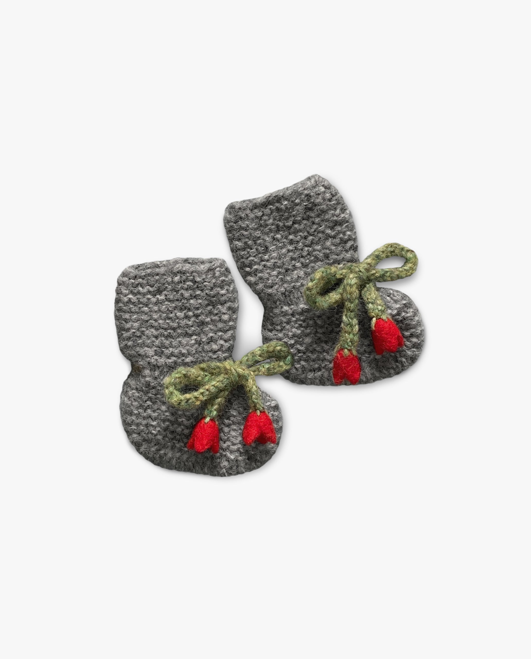 Booties Tulips |dark grey| in stock (0-3m)