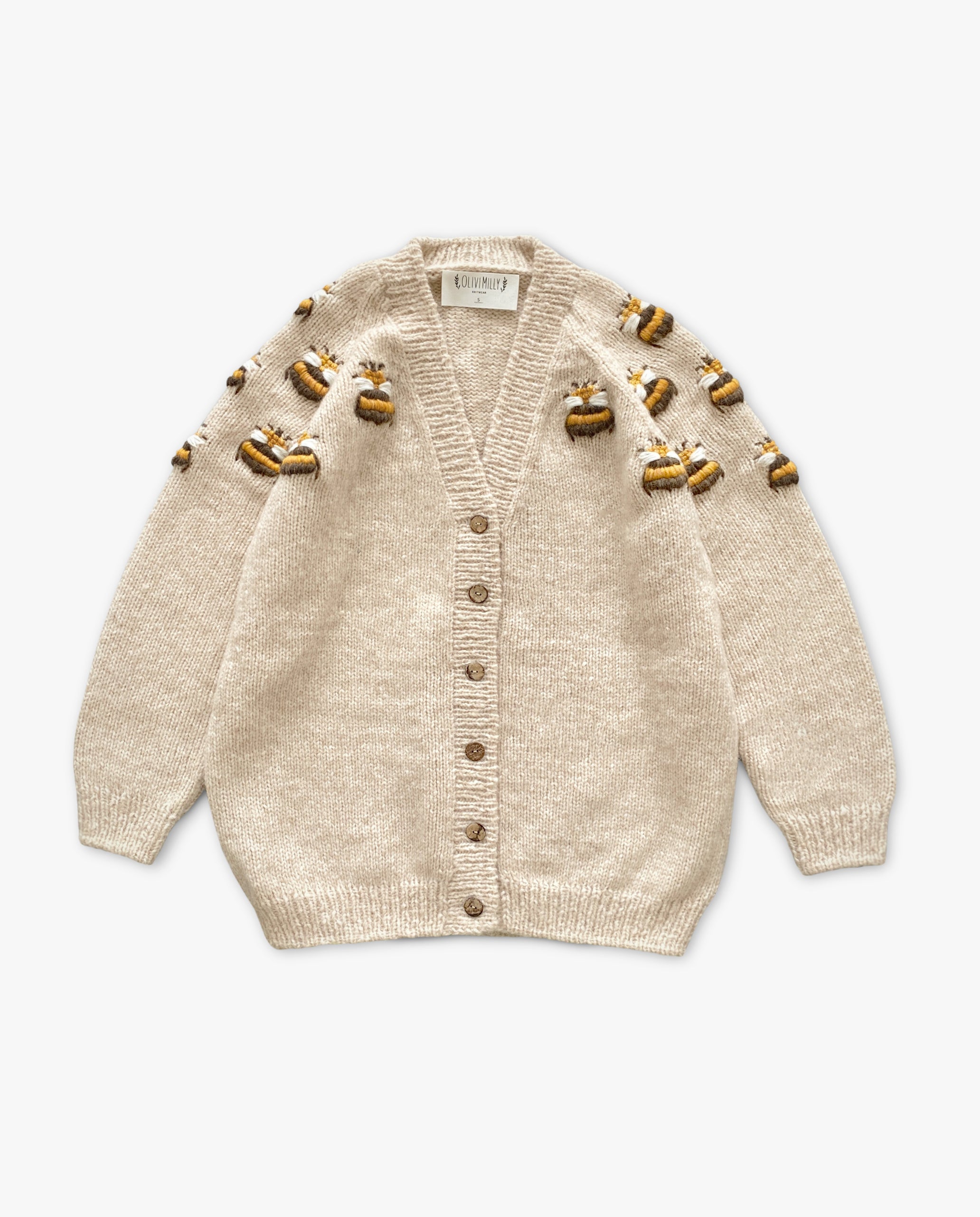 Adult Bee cardigan | wheat