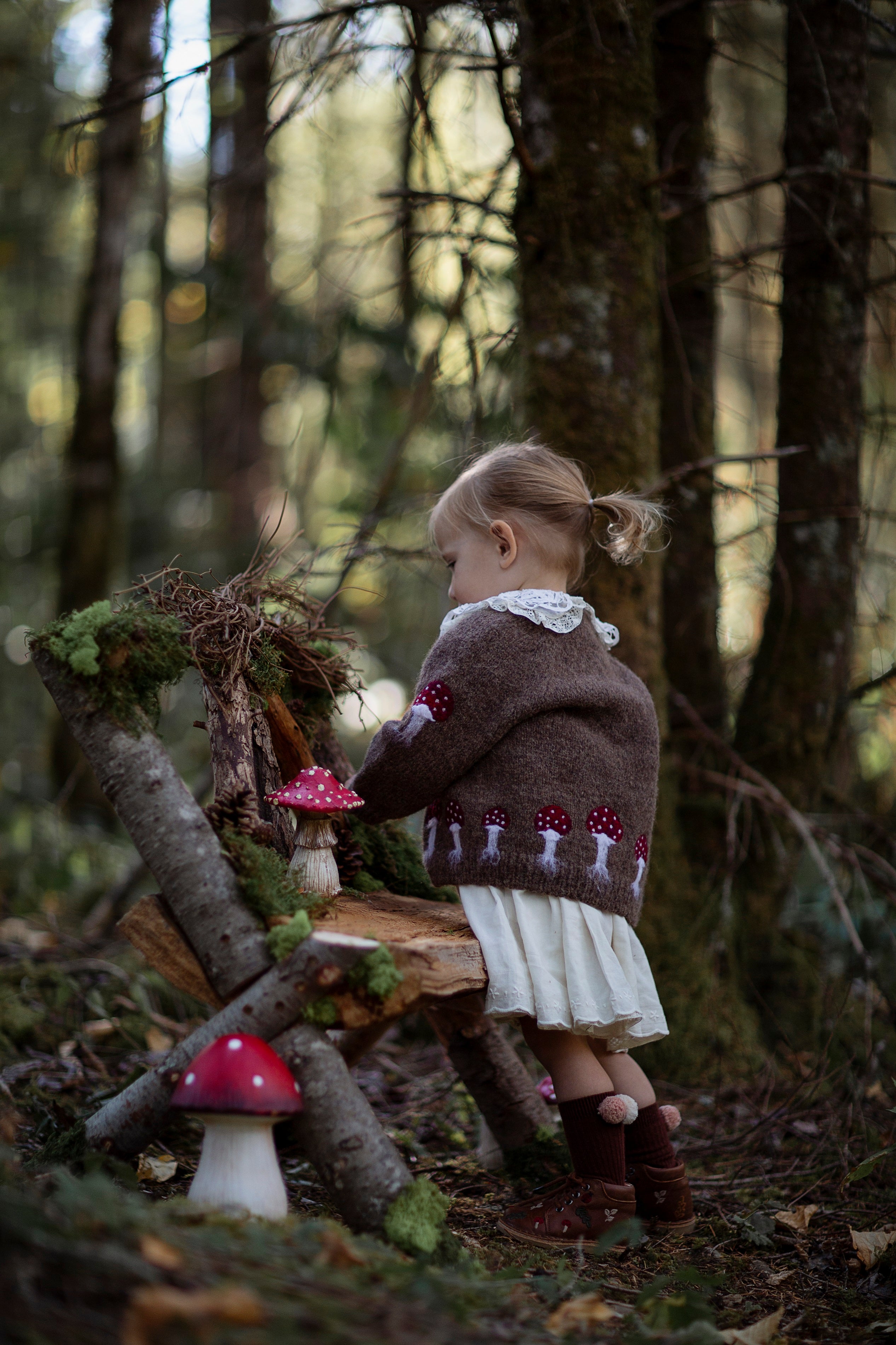 Mushrooms cardigan | Brown