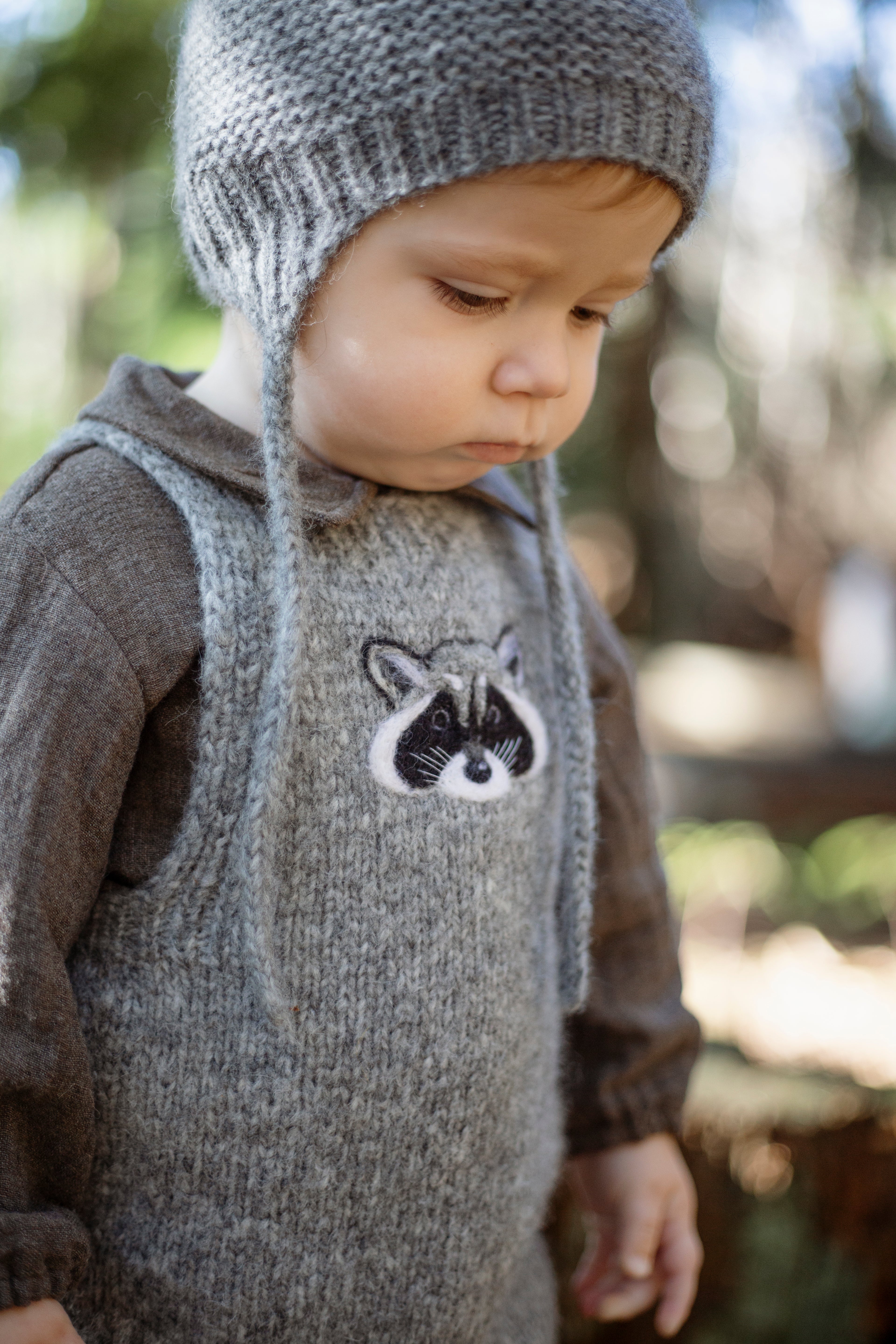 Raccoon romper | Dark grey