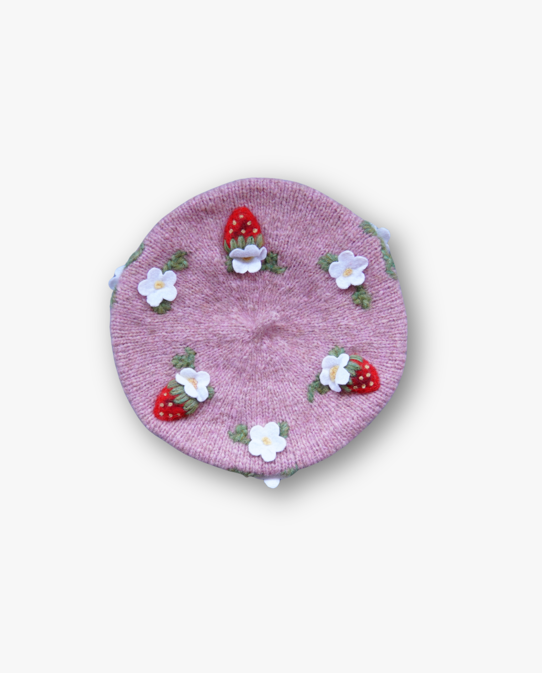 Strawberries Beret | Powder Pink