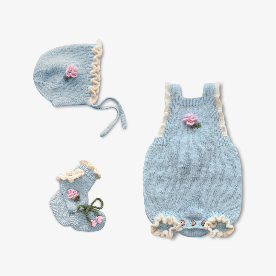 Roses Newborn Set | Blue