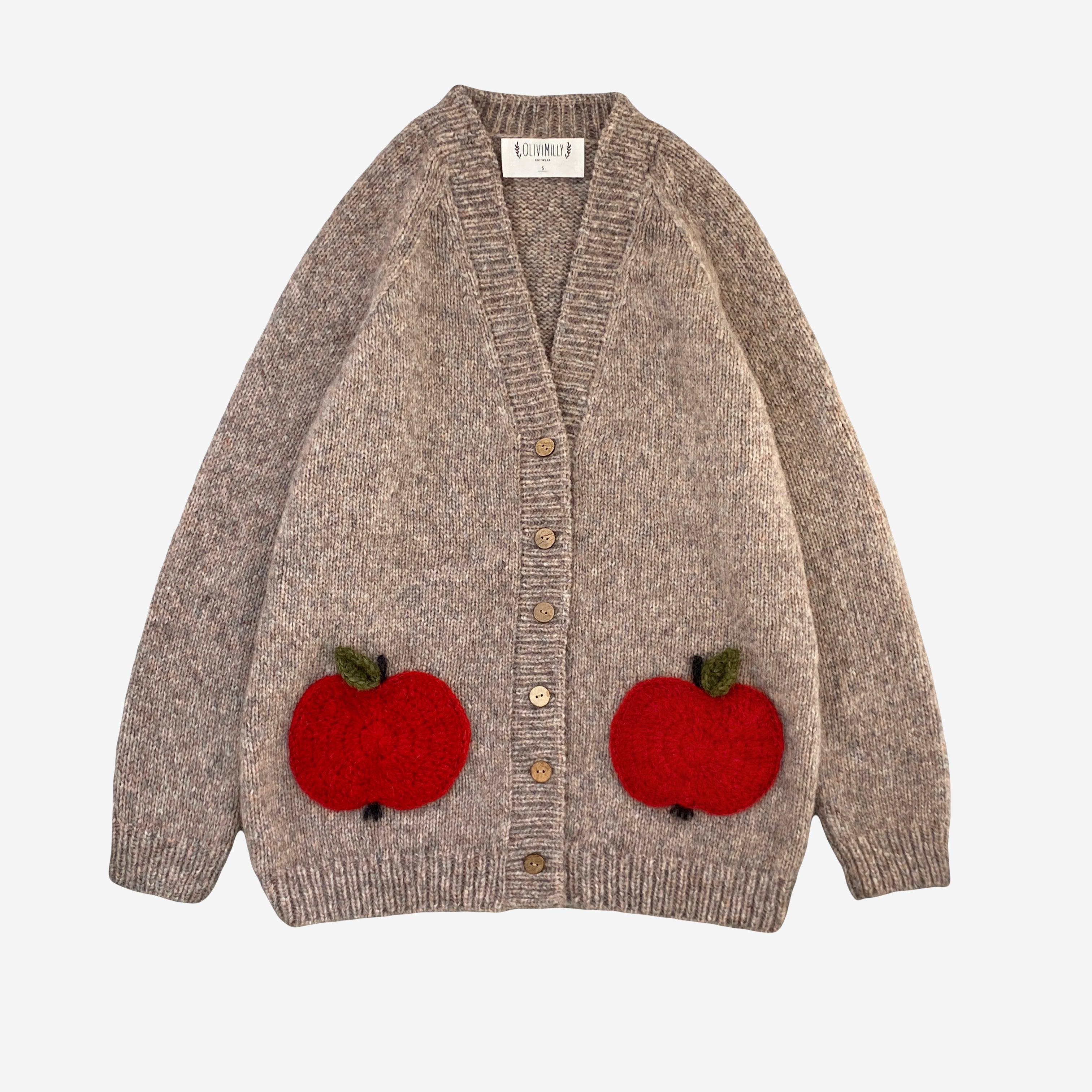 Adult Apple cardigan | Beigebrown