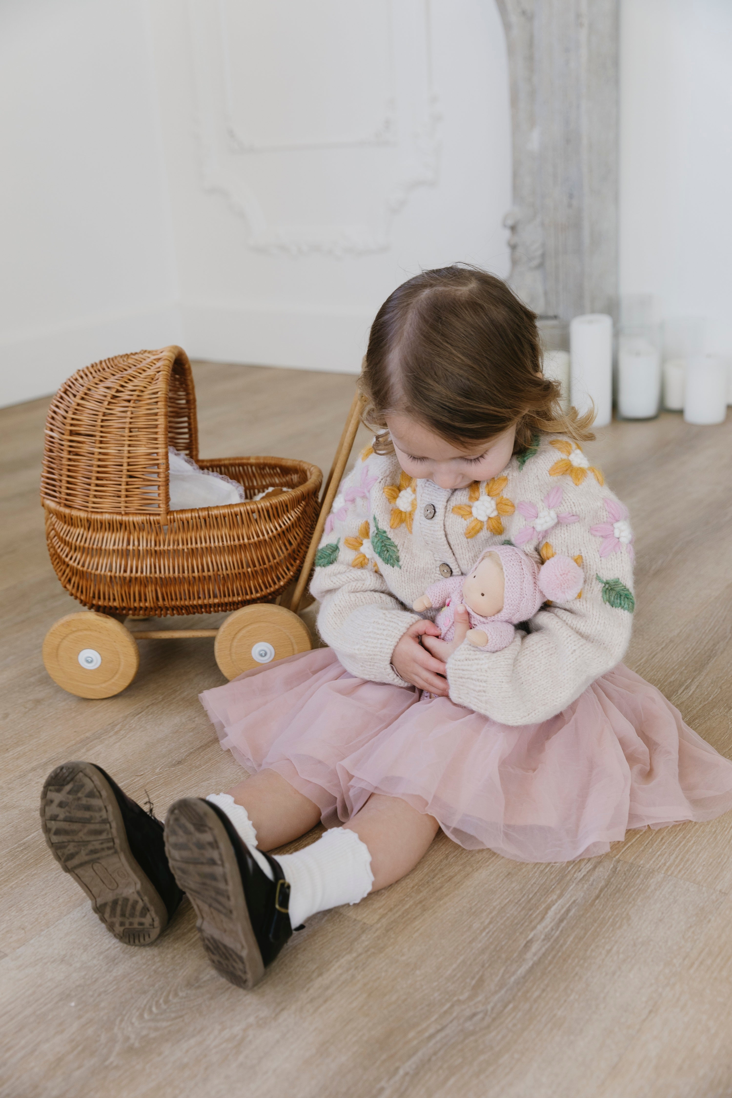 Flower Rain cardigan | Wheat