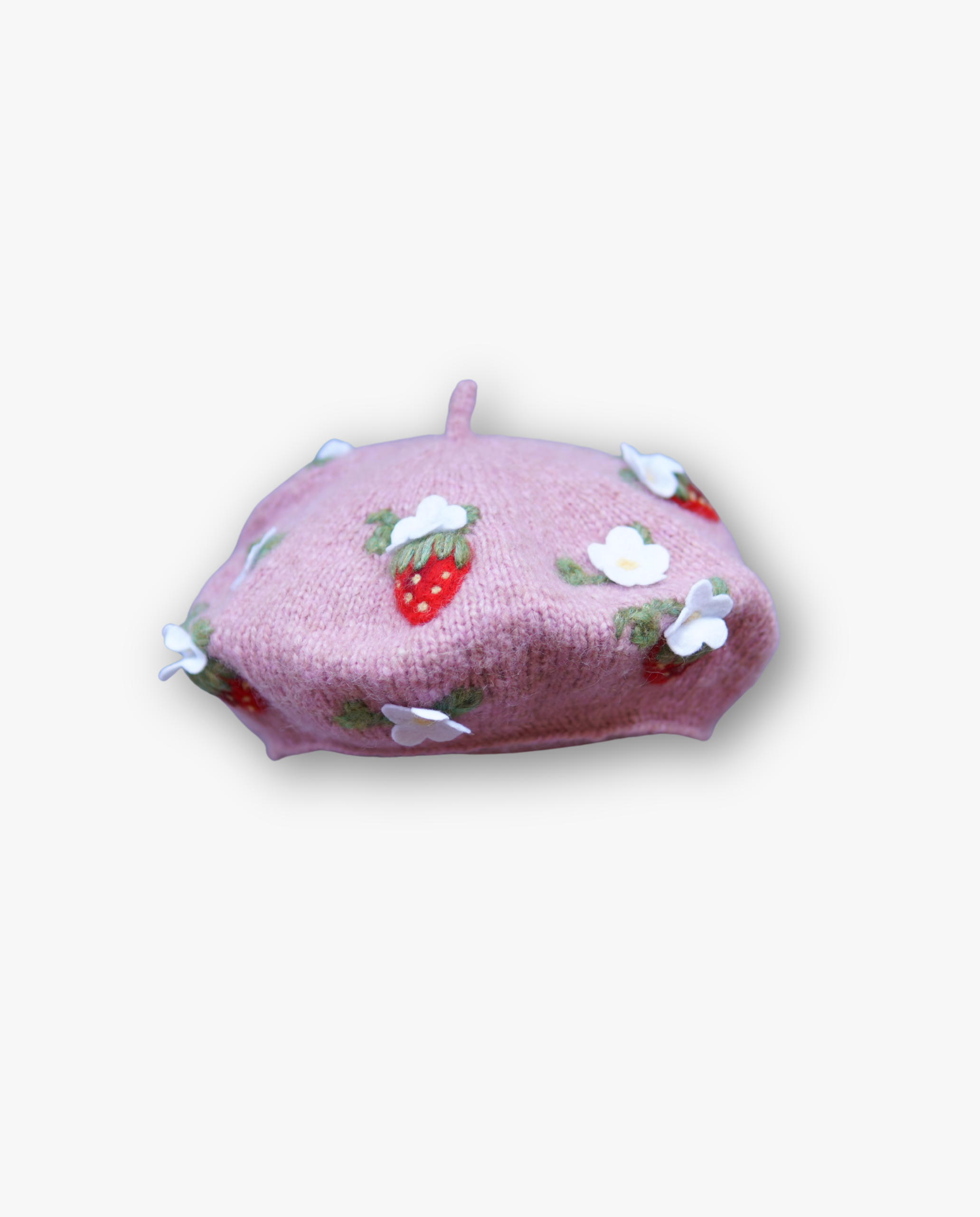 Strawberries Beret | Powder Pink