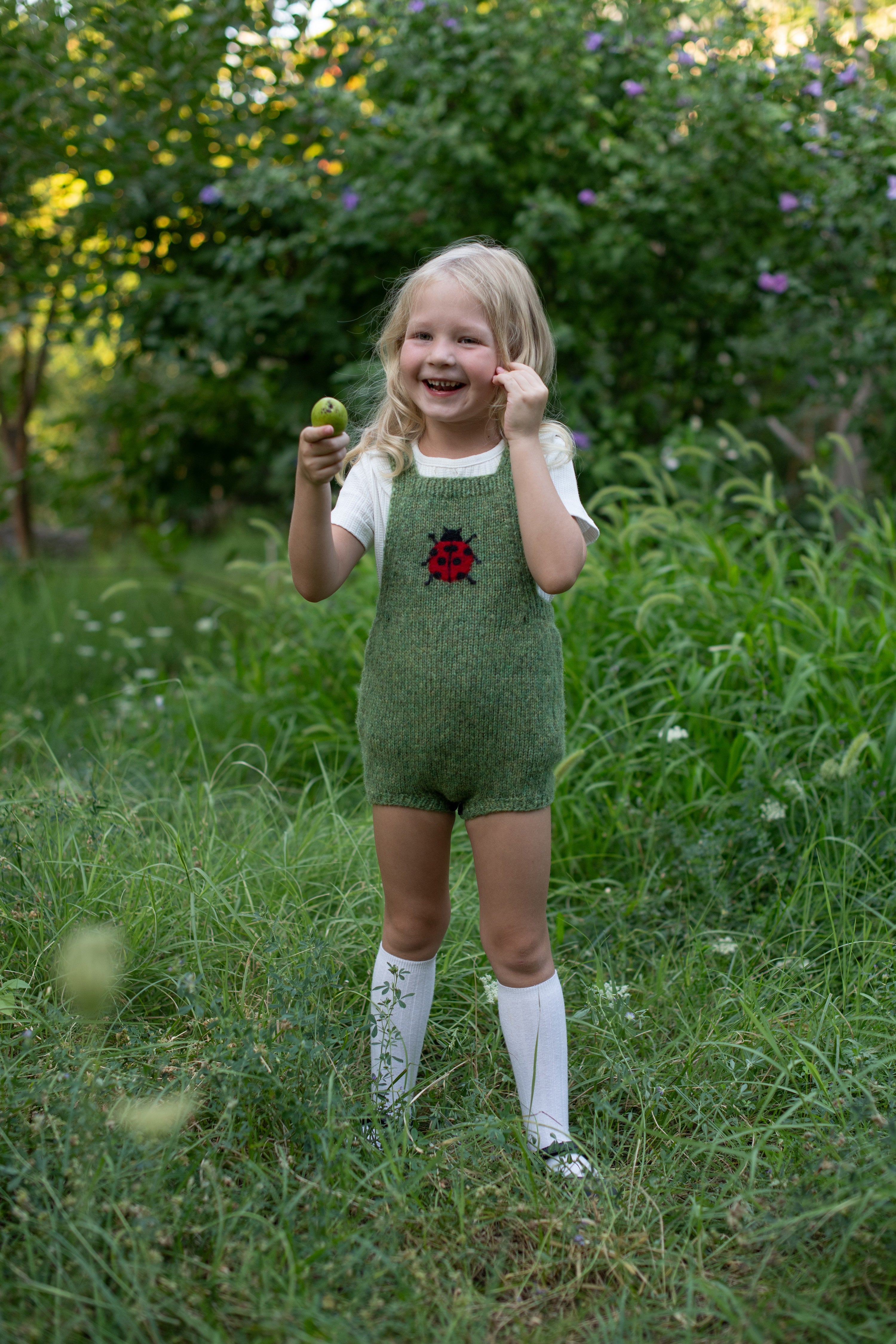 Ladybug romper |green moss| in stock (2-3y)
