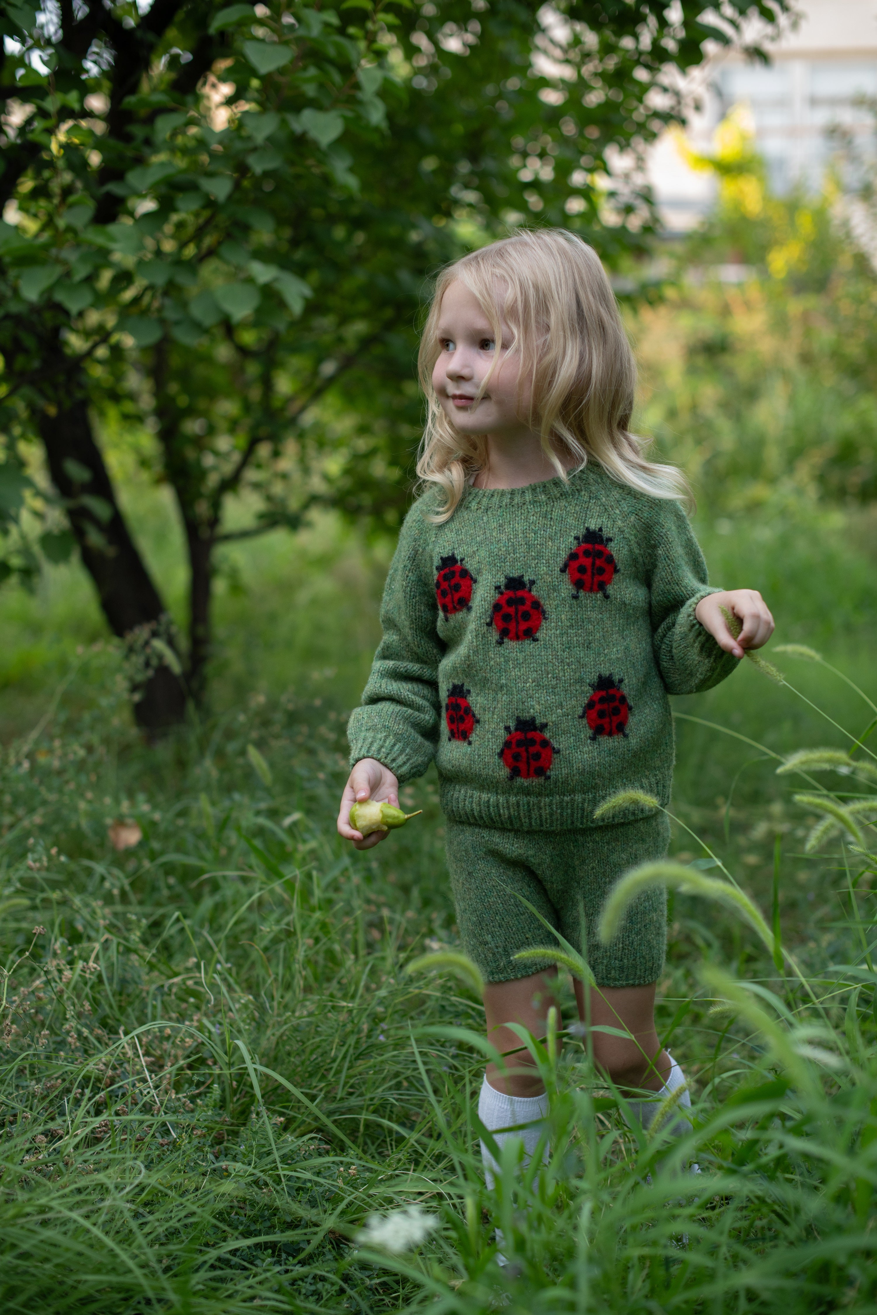 Ladybug Jumper |green moss| in stock (12-18m /2-3y)