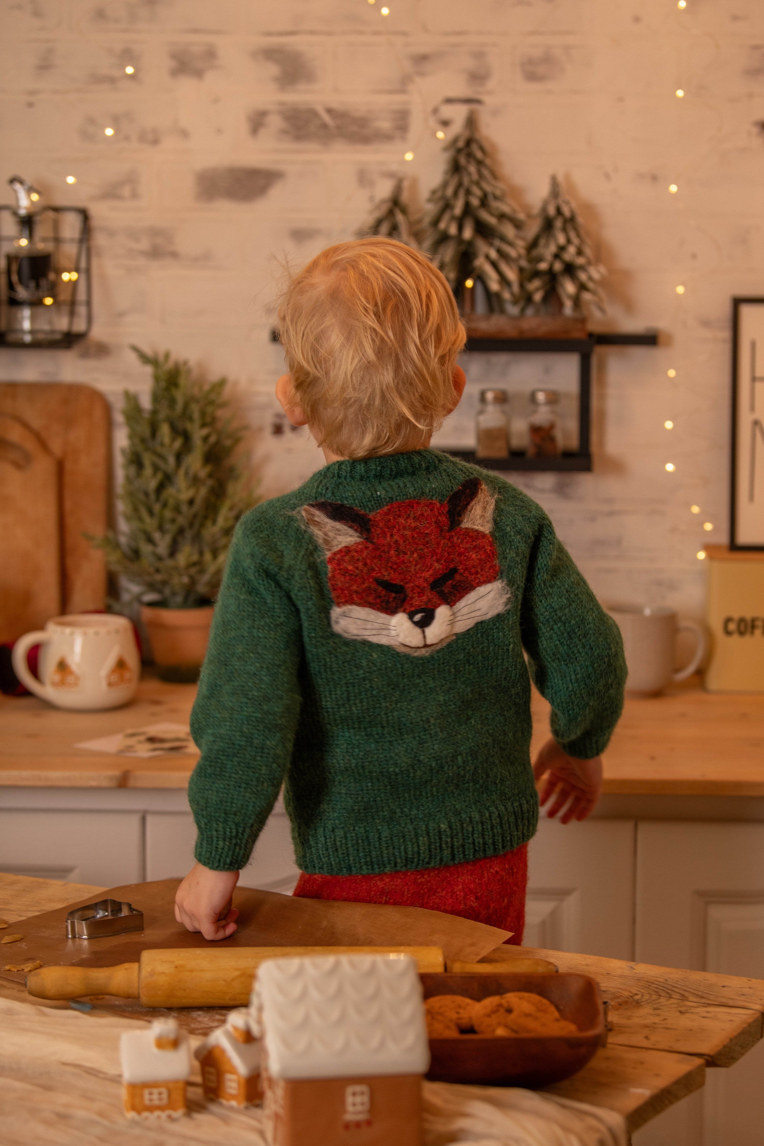 Fox cardigan | Emerald