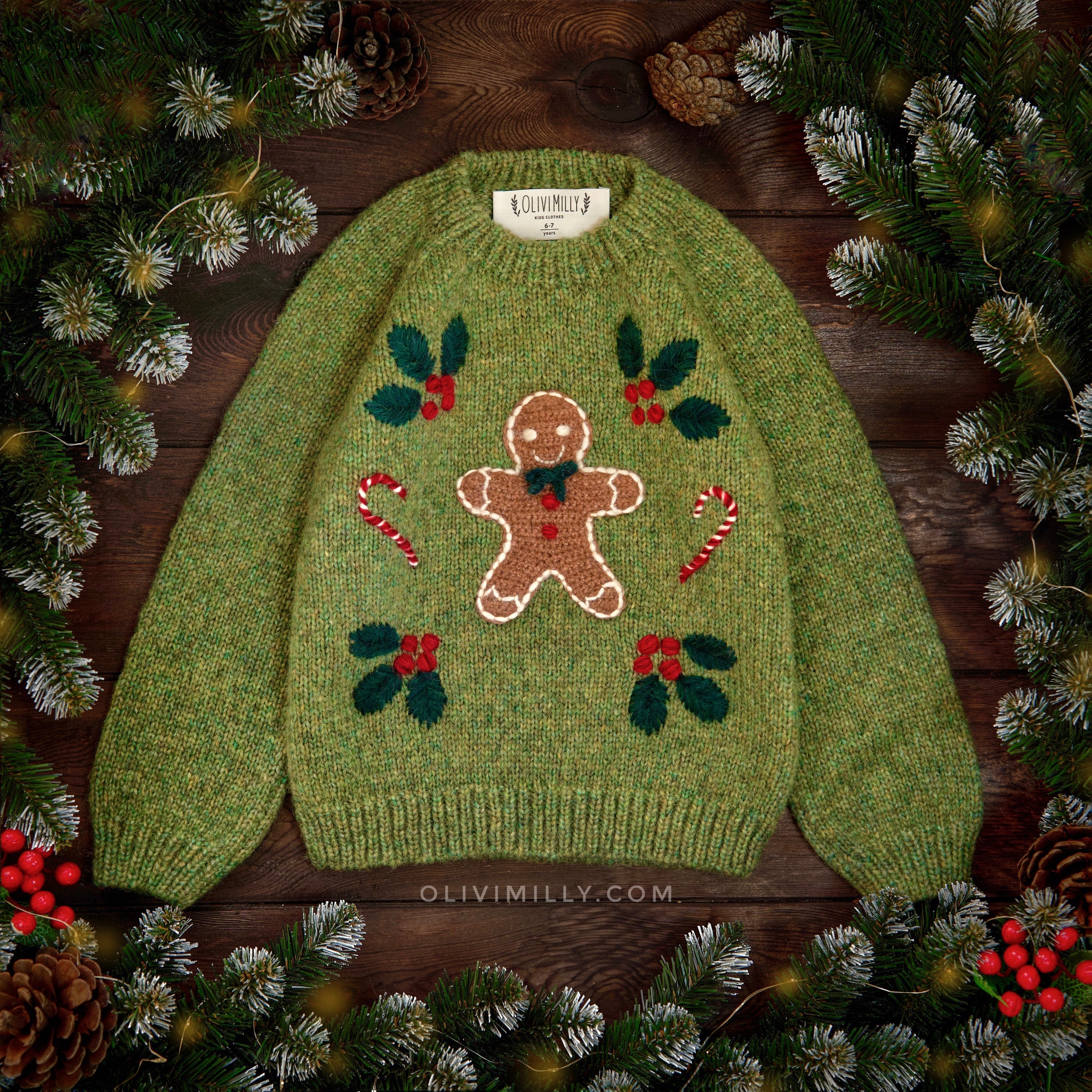 Winter Fairy Tale jumper | Moss Green