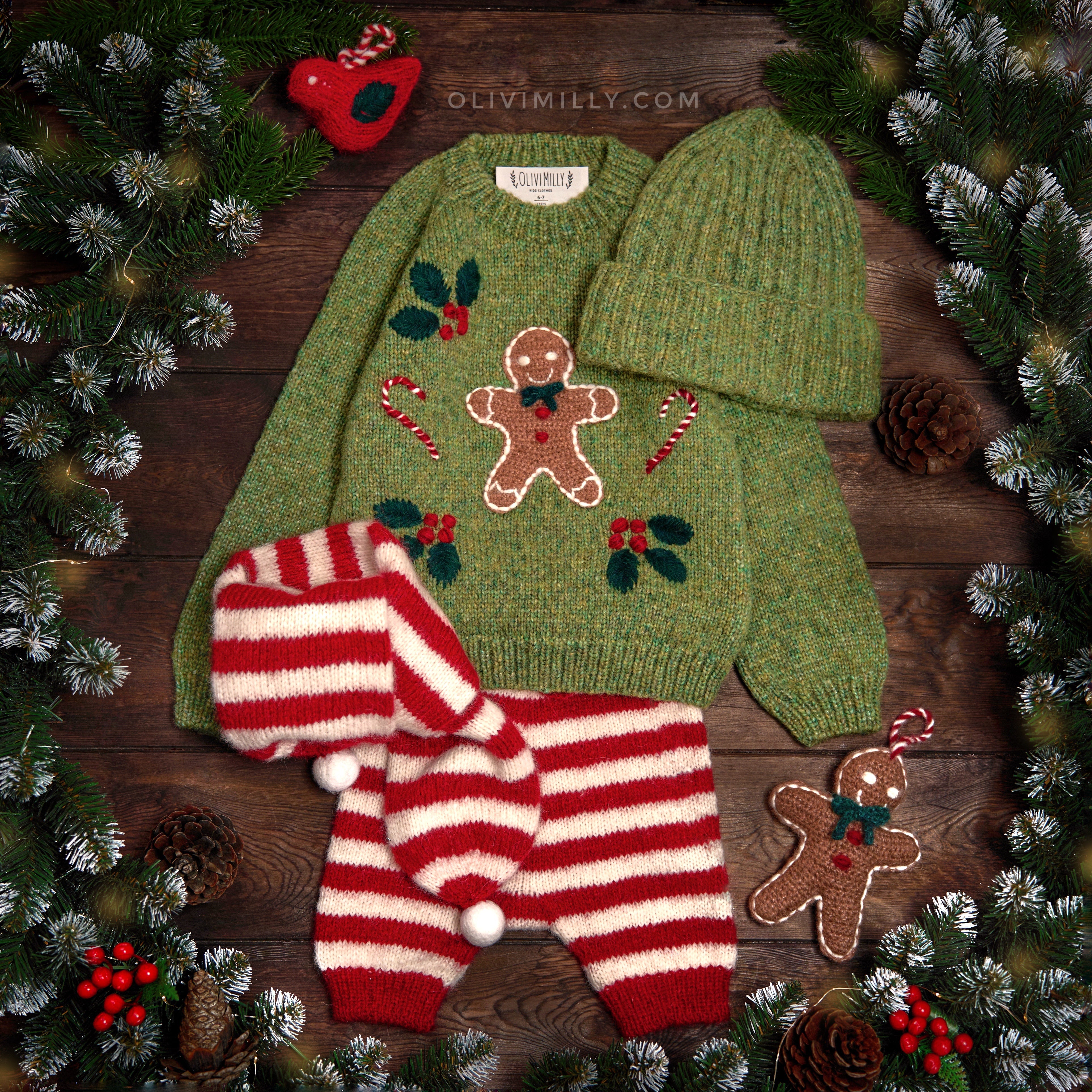 Winter Fairy Tale jumper | Moss Green