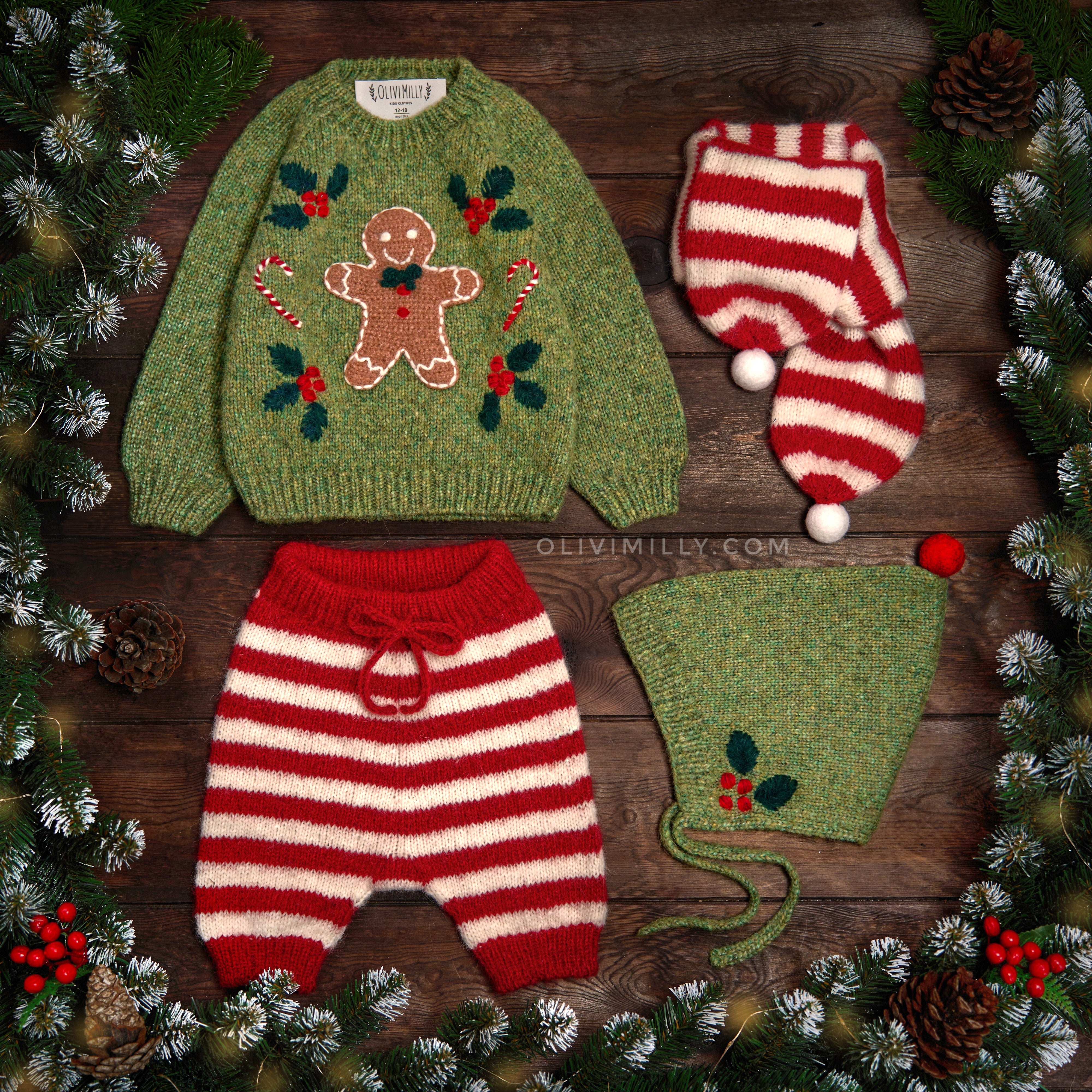 Winter Fairy Tale jumper | Moss Green