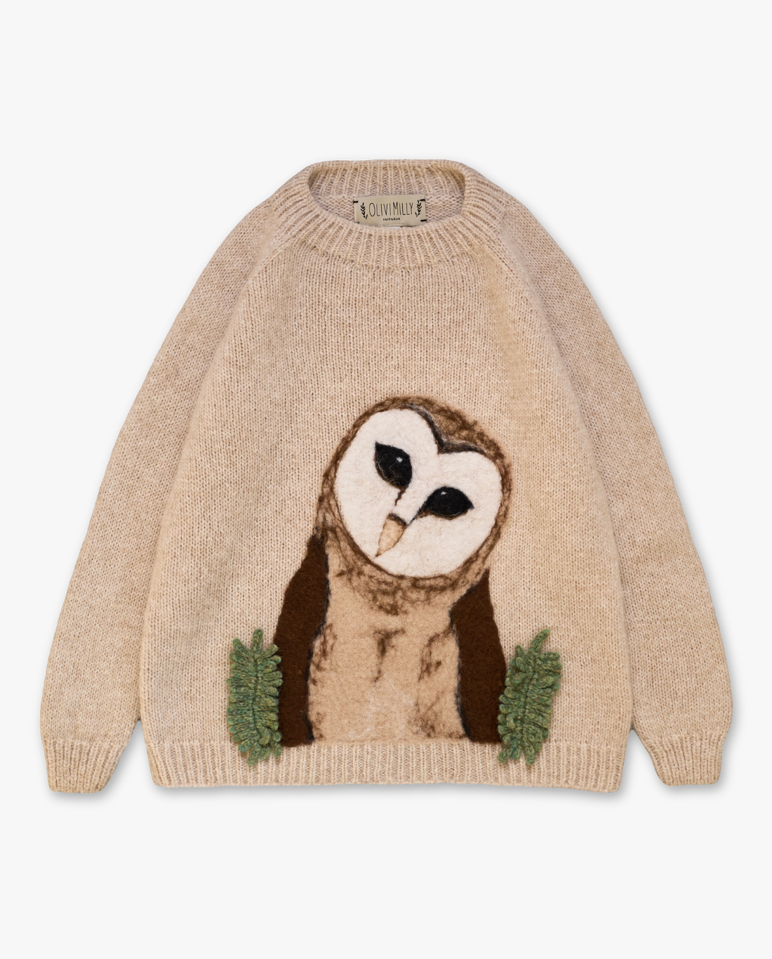 Adult Owl Jumper | Wheat