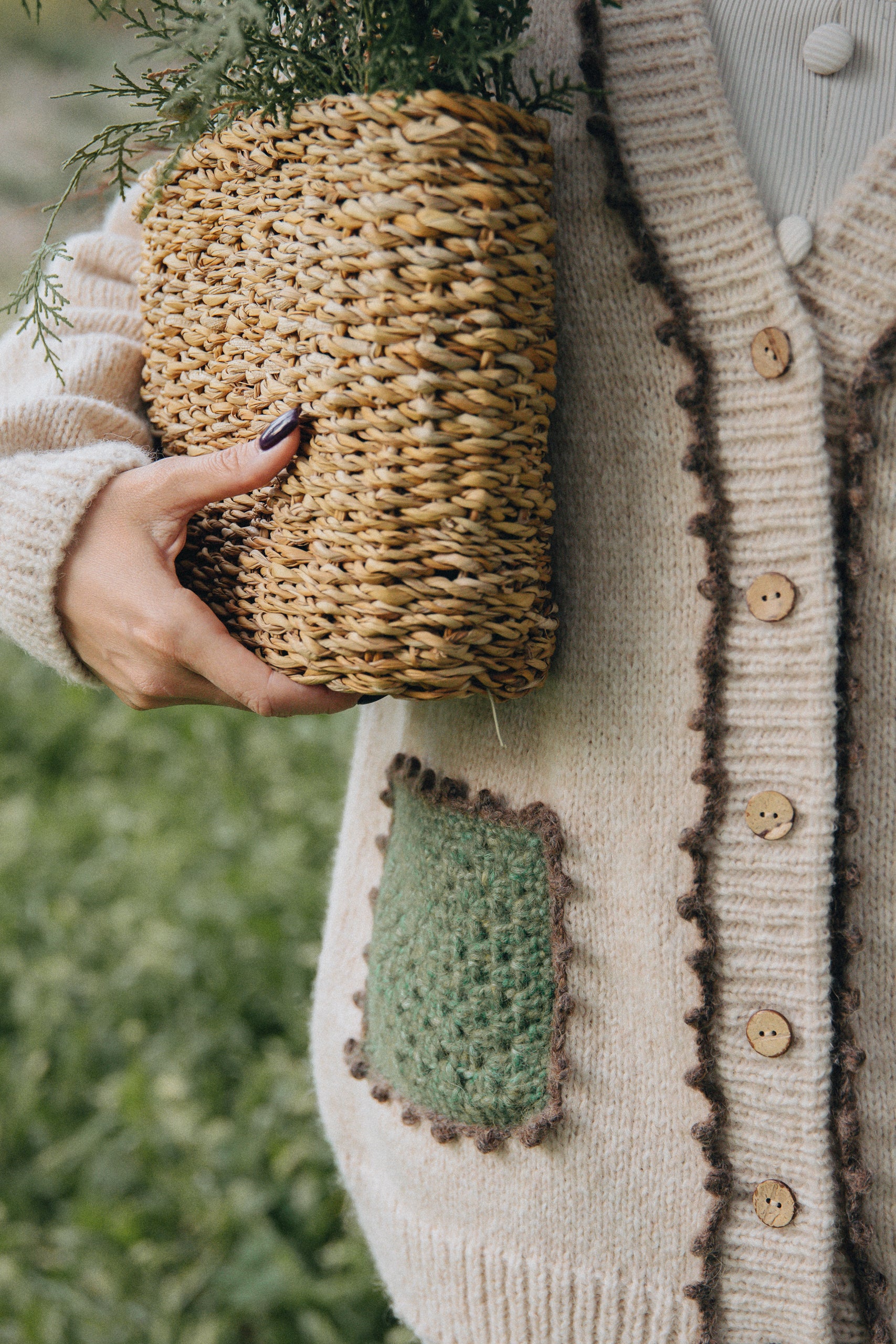 Adult Spruce cardigan with poсkets | Wheat