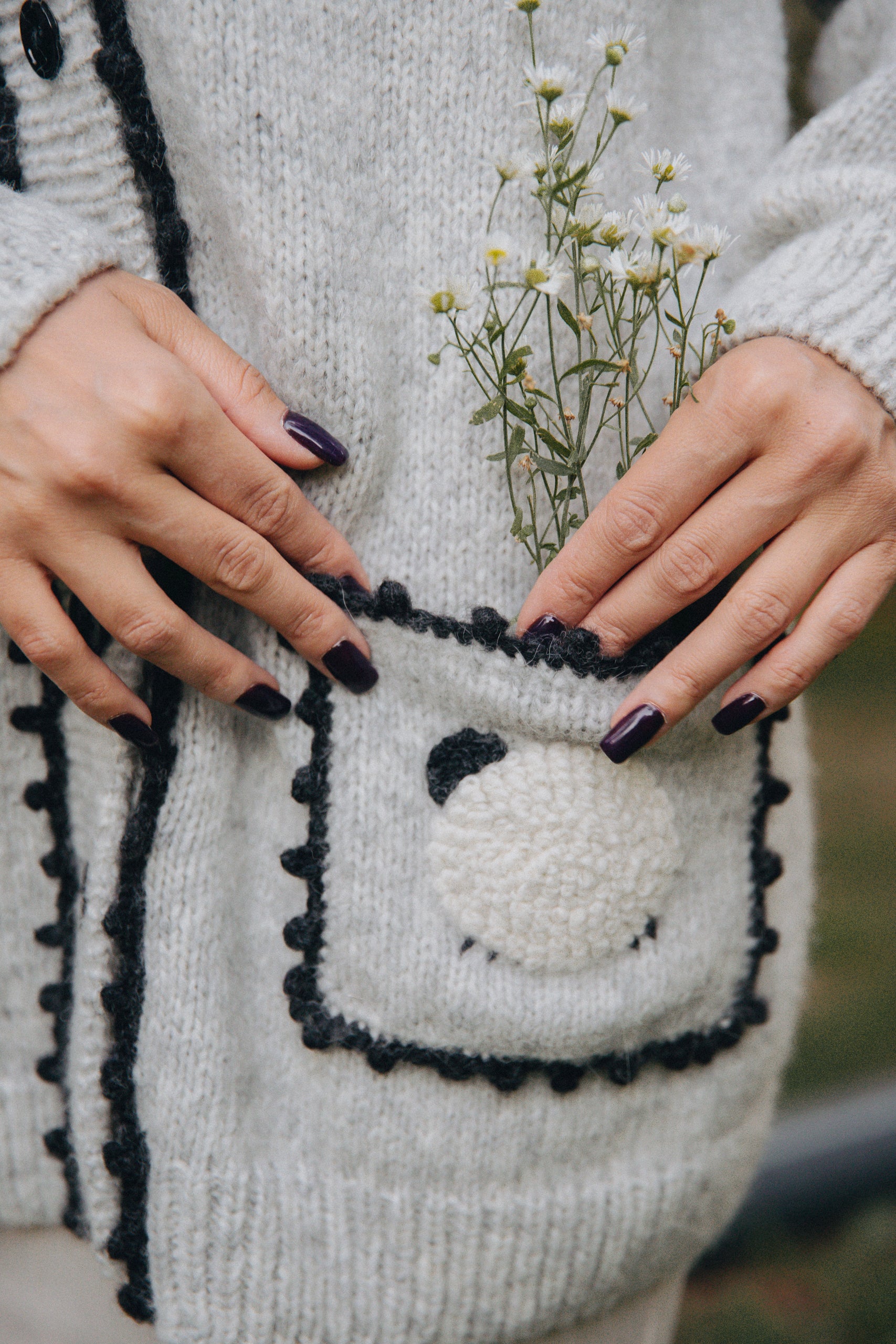 Sheeps cardigan with pockets | Light grey