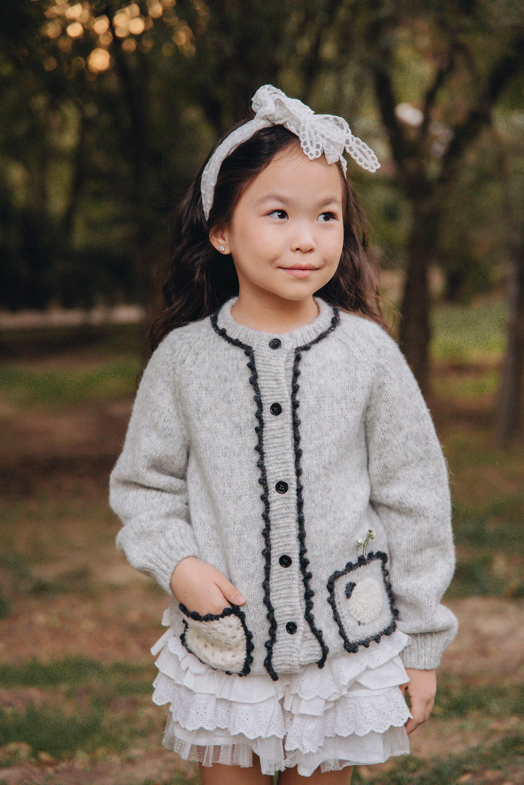 Sheeps cardigan with pockets | Light grey