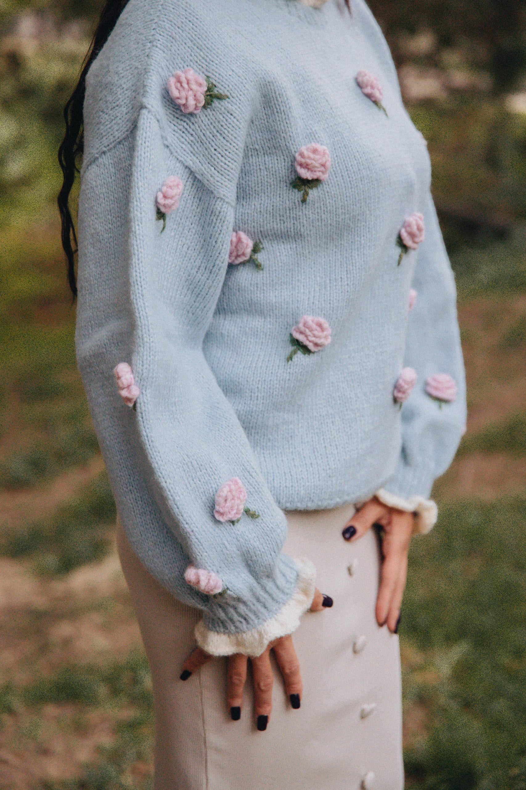 Adult Roses Pullover | Blue