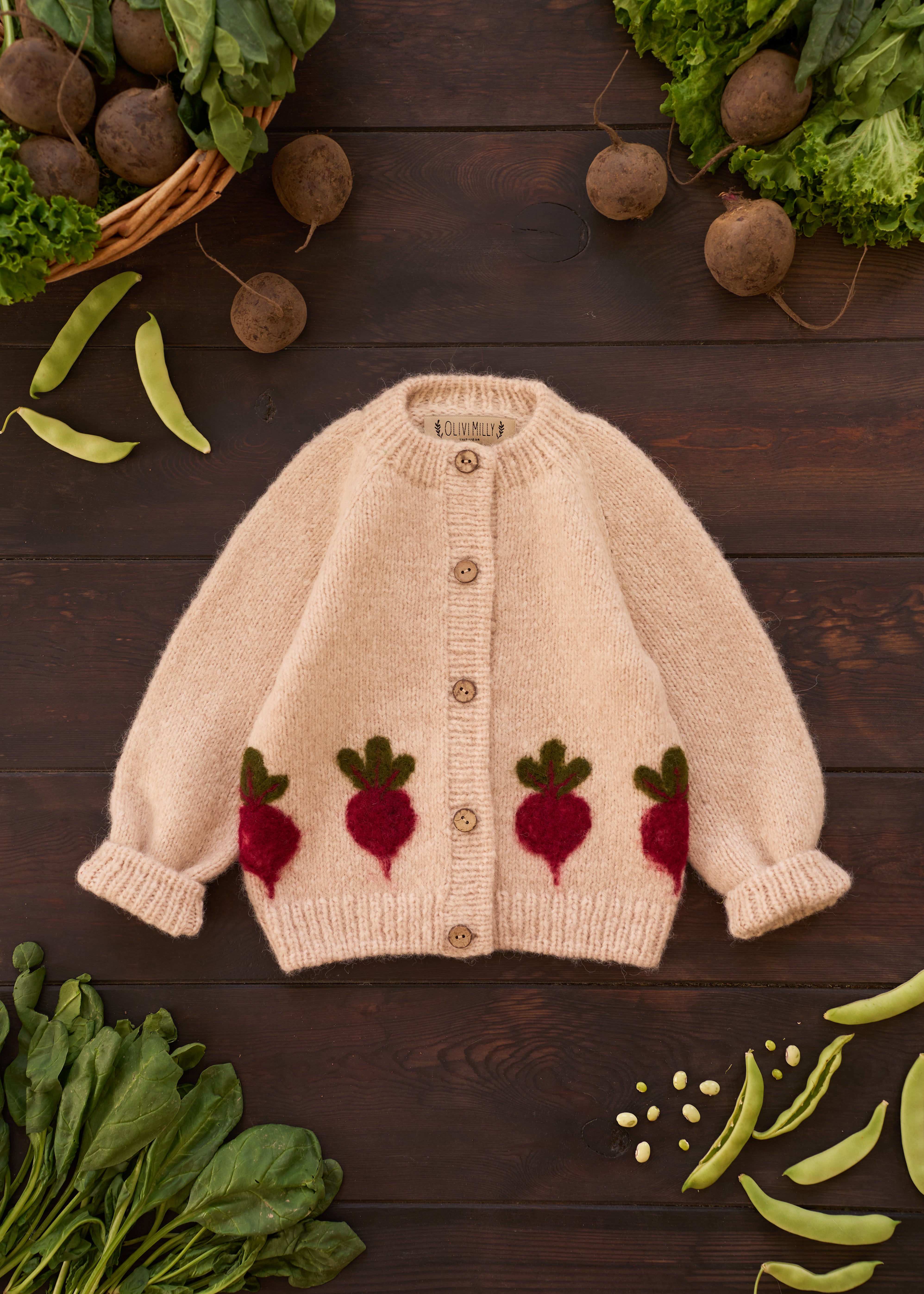 Beet cardigan | Wheat