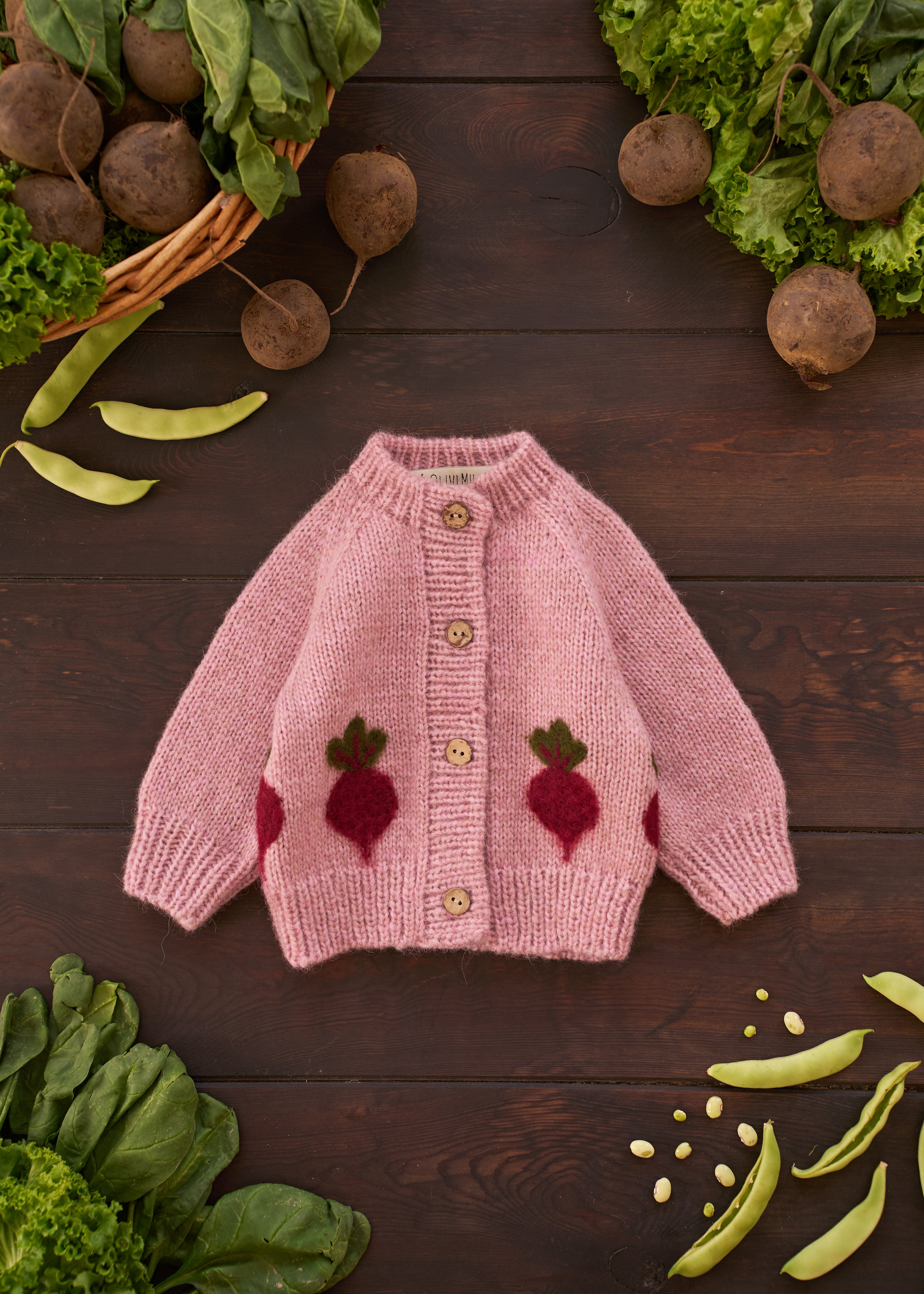 Beet cardigan | Powder pink