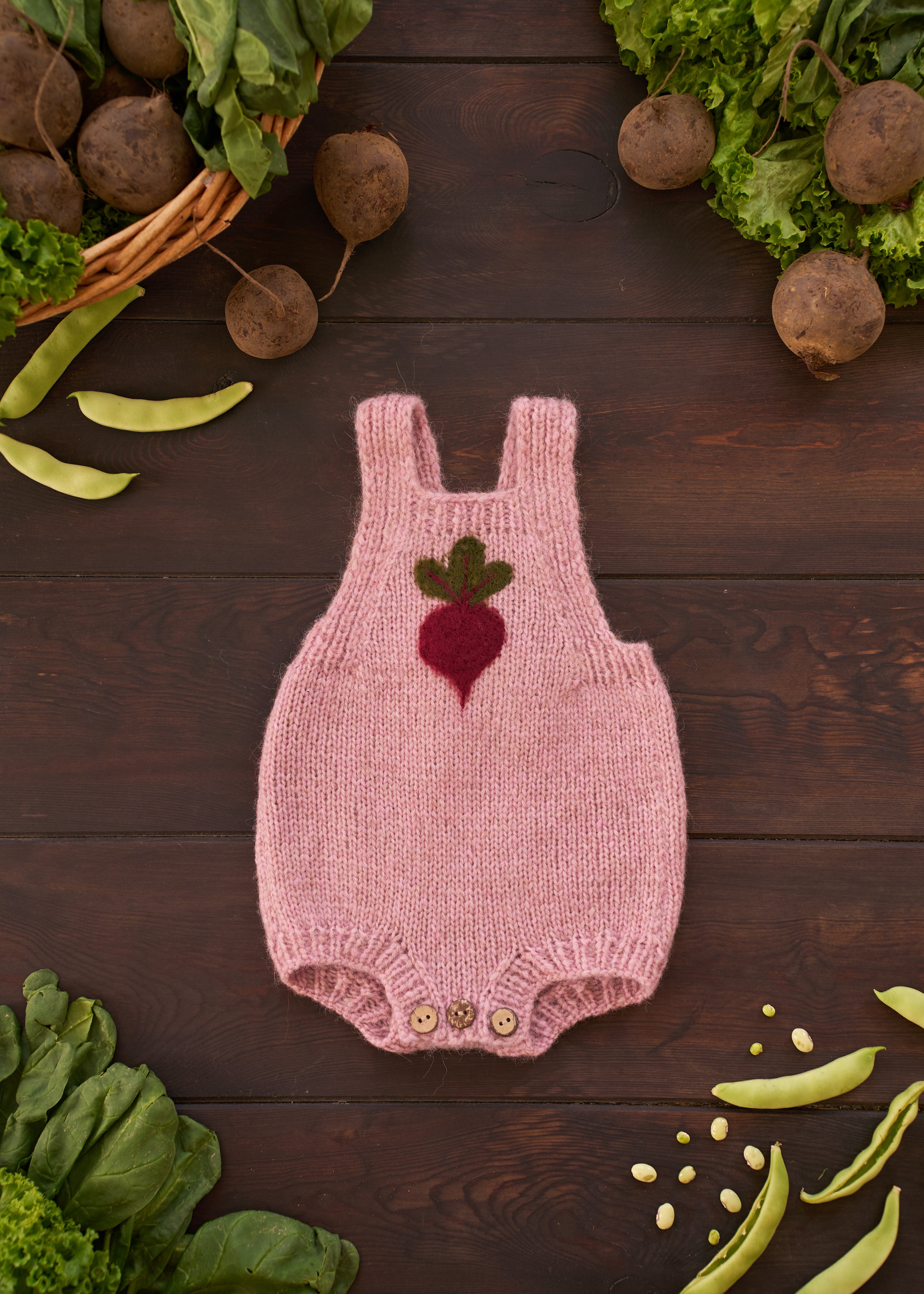 Beet romper | Powder Pink | In Stock (0-3 mon)