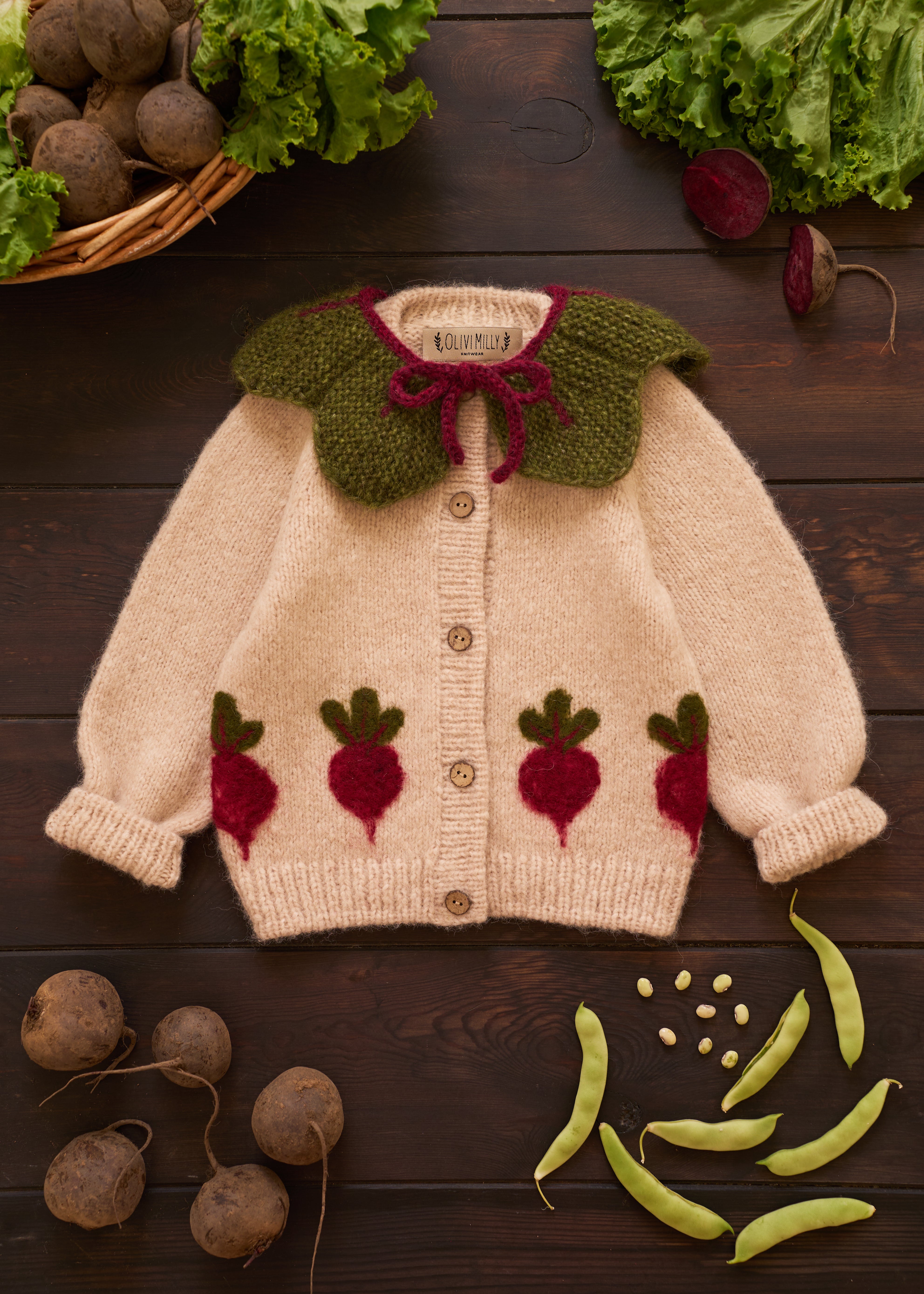 Beet cardigan | Wheat
