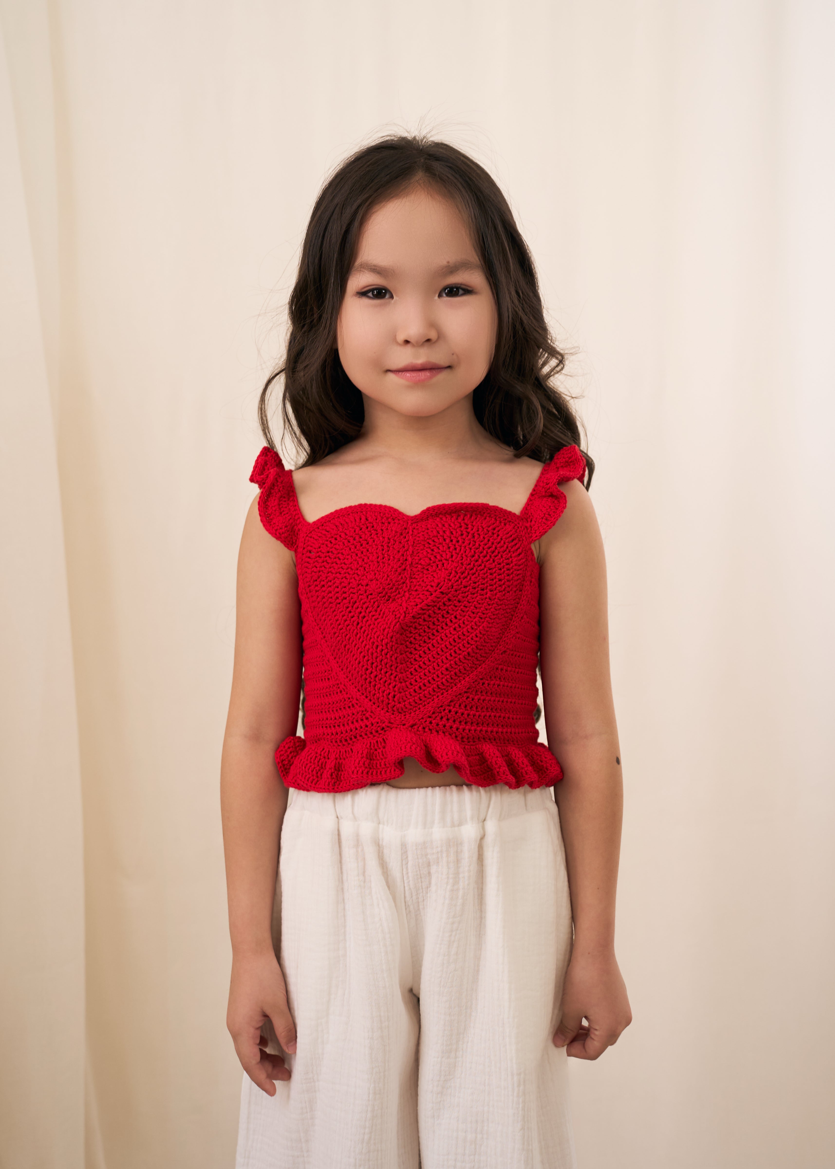 Heart Crochet Top | Red